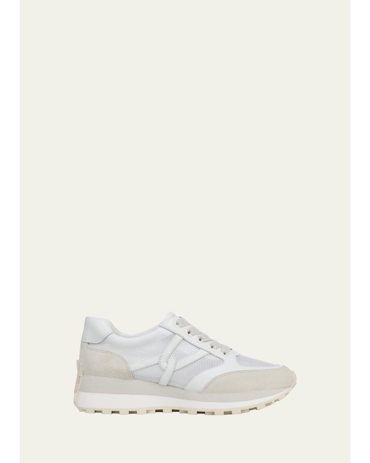 Valentina Ripstop Mixed Leather Retro Sneakers