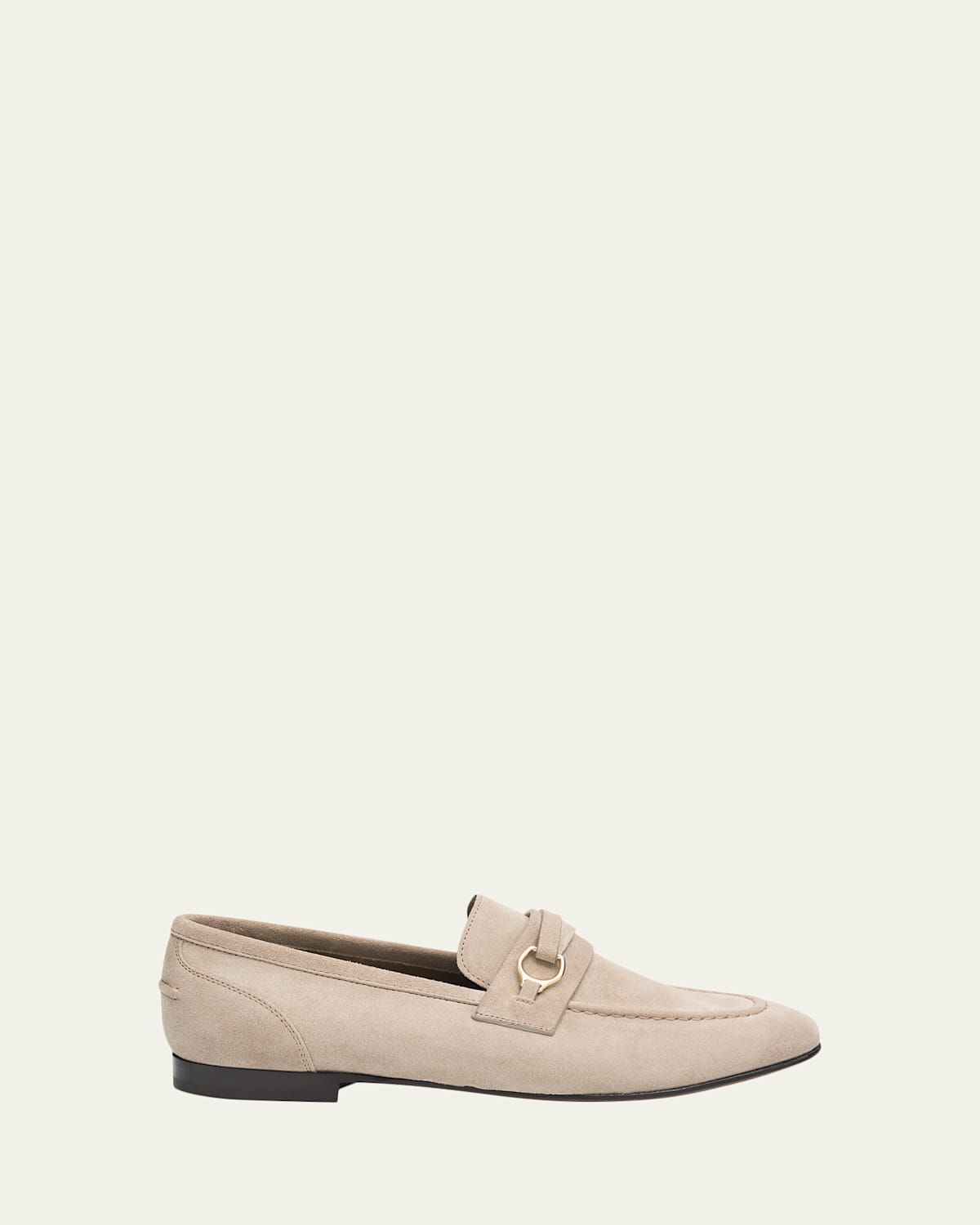 Brunello Cucinelli Suede Loafers With Horsebit Strap In White