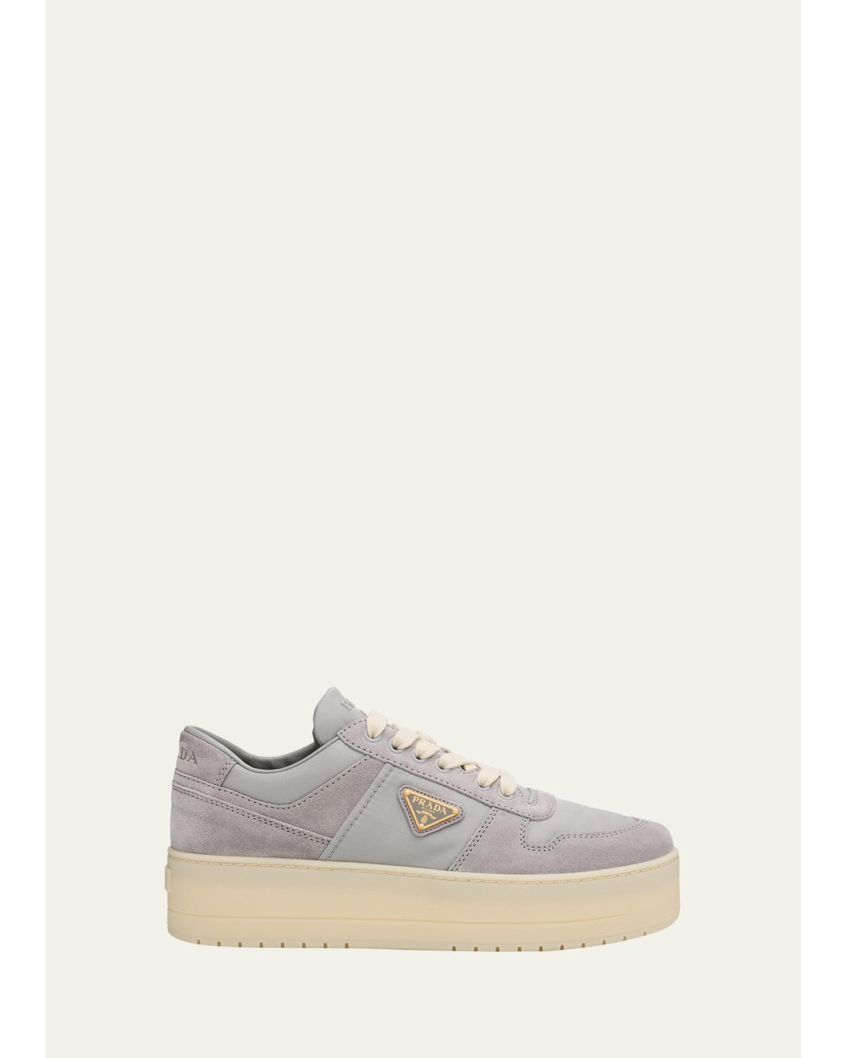 Downtown Bold Re-Nylon and Suede Platform Sneakers