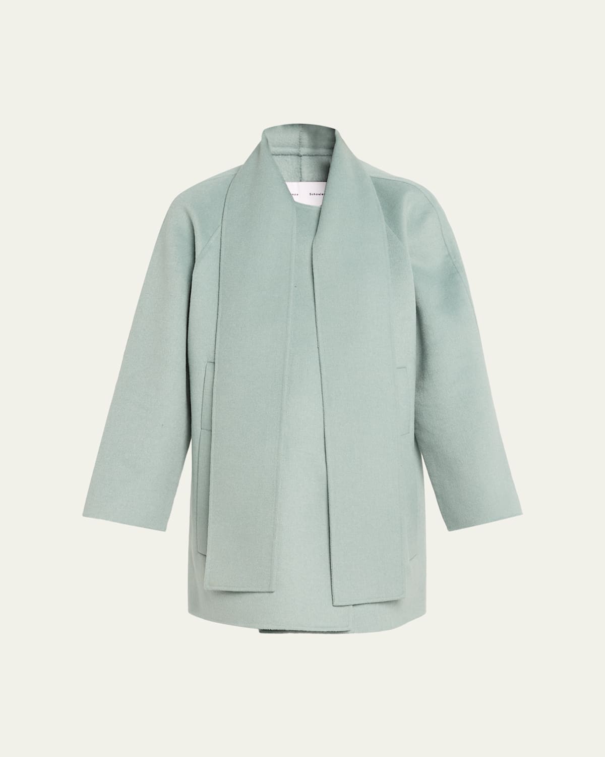 Proenza Schouler Brisa Wool-cashmere Scarf Coat In Green