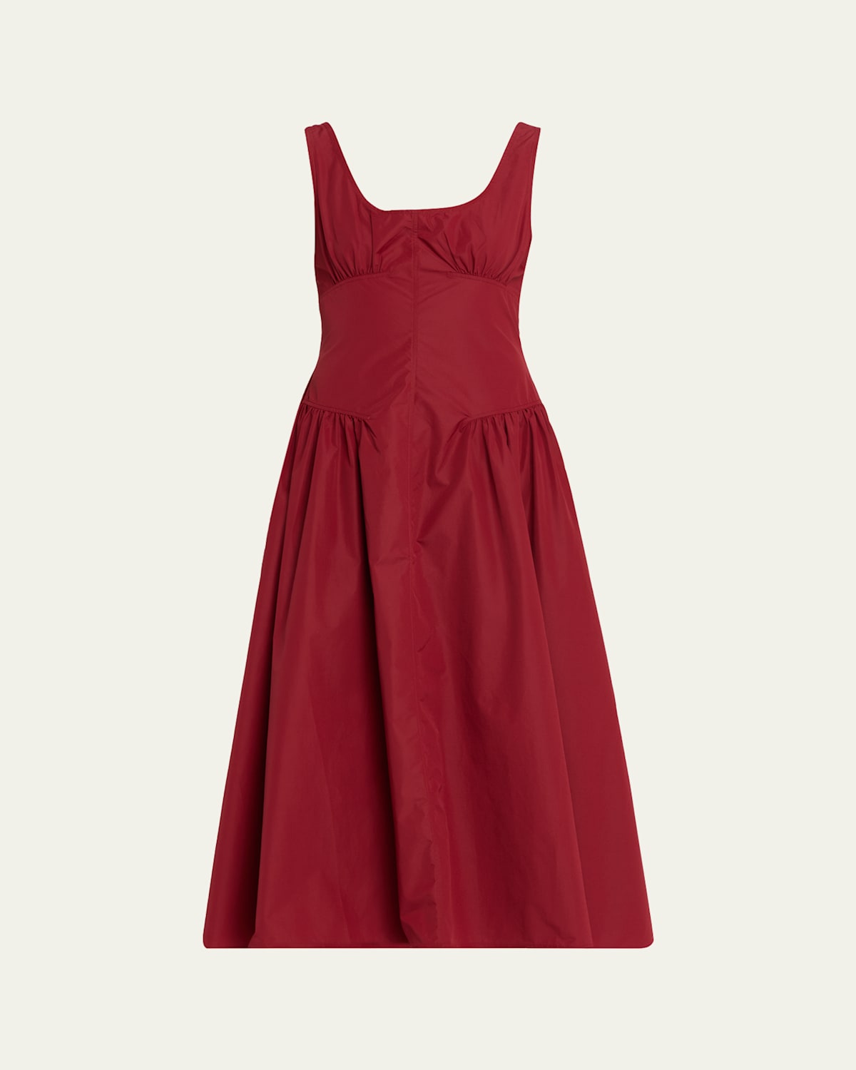 Proenza Schouler Kendal Drop-waist Technical Cotton Midi Dress In Burgundy