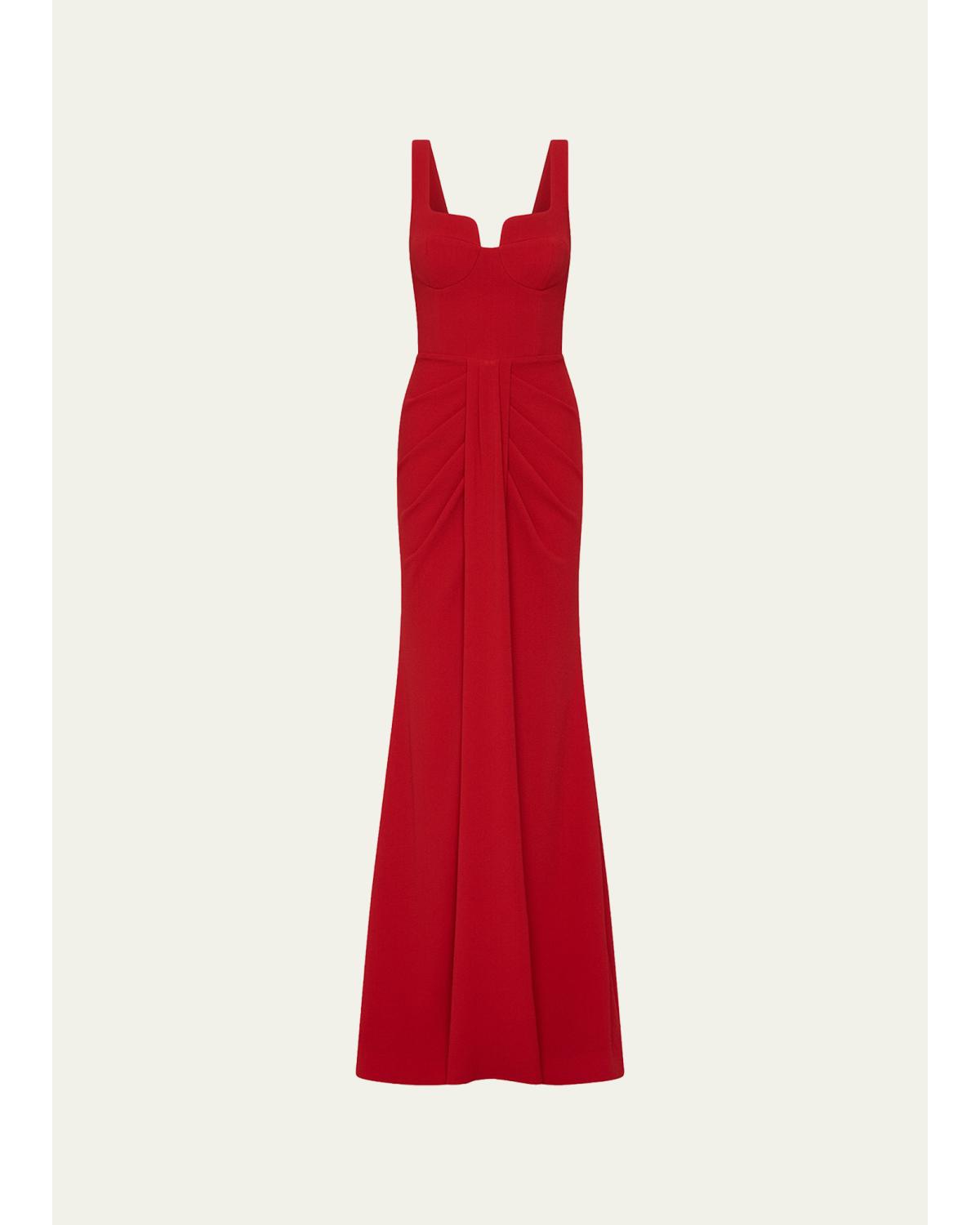 Zarya Sleeveless Draped Mermaid Gown