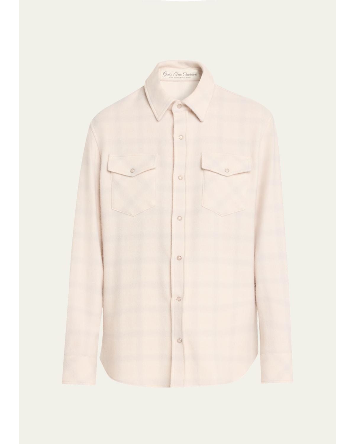 Clarity Ombre Plaid Cashmere Flannel Shirt