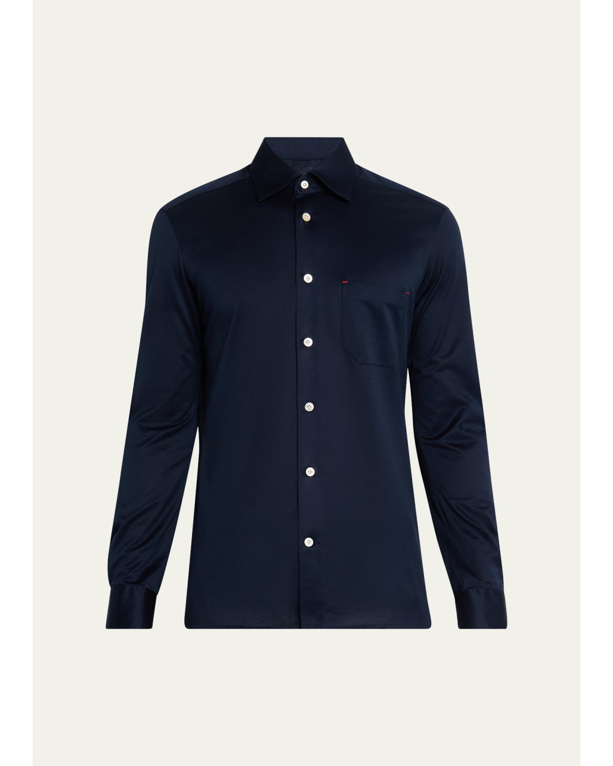 Men'S Nerano Cotton Jersey Button-Down Shirt
