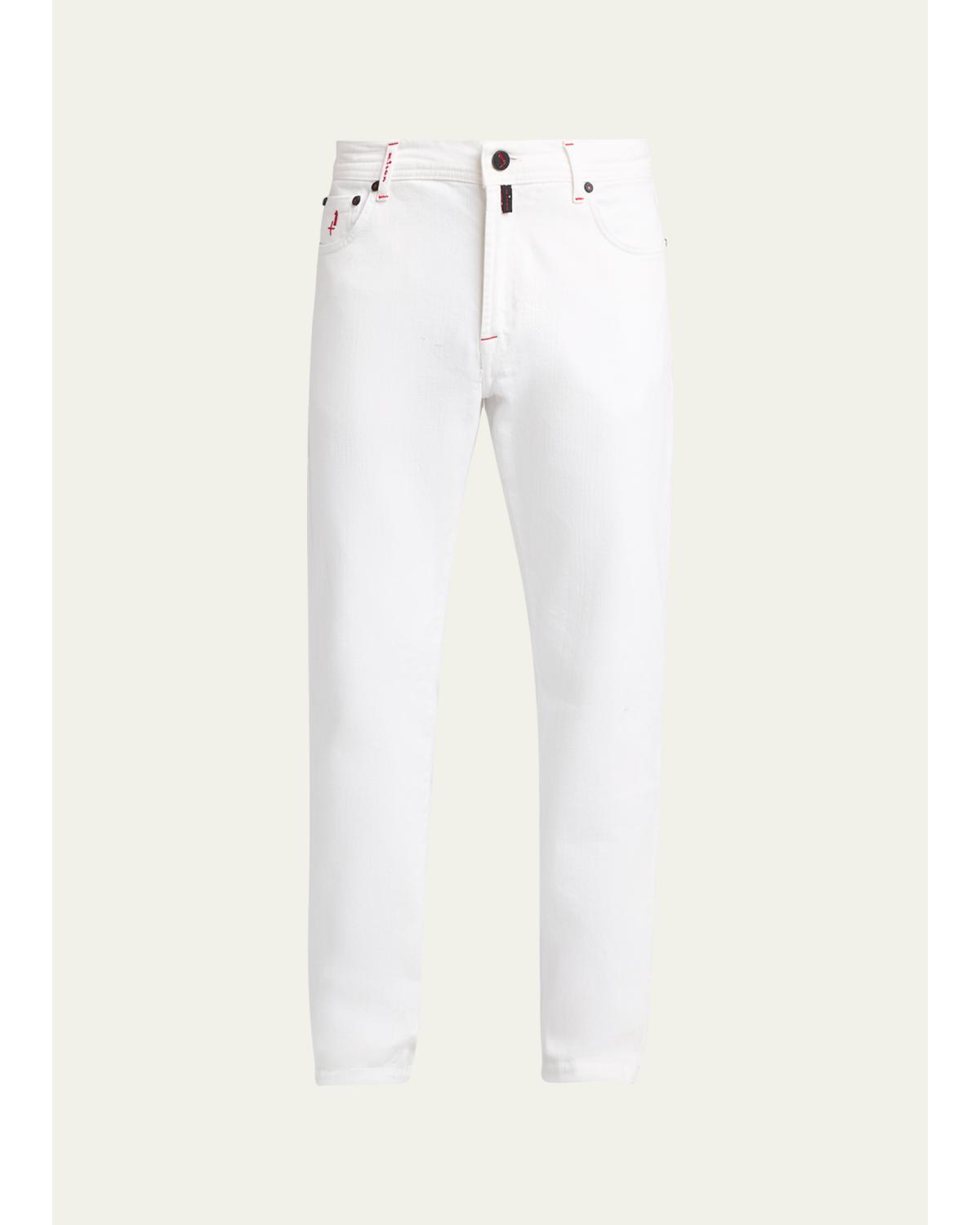 Men'S Straight Leg Cotton-Stretch Five-Pocket Pants