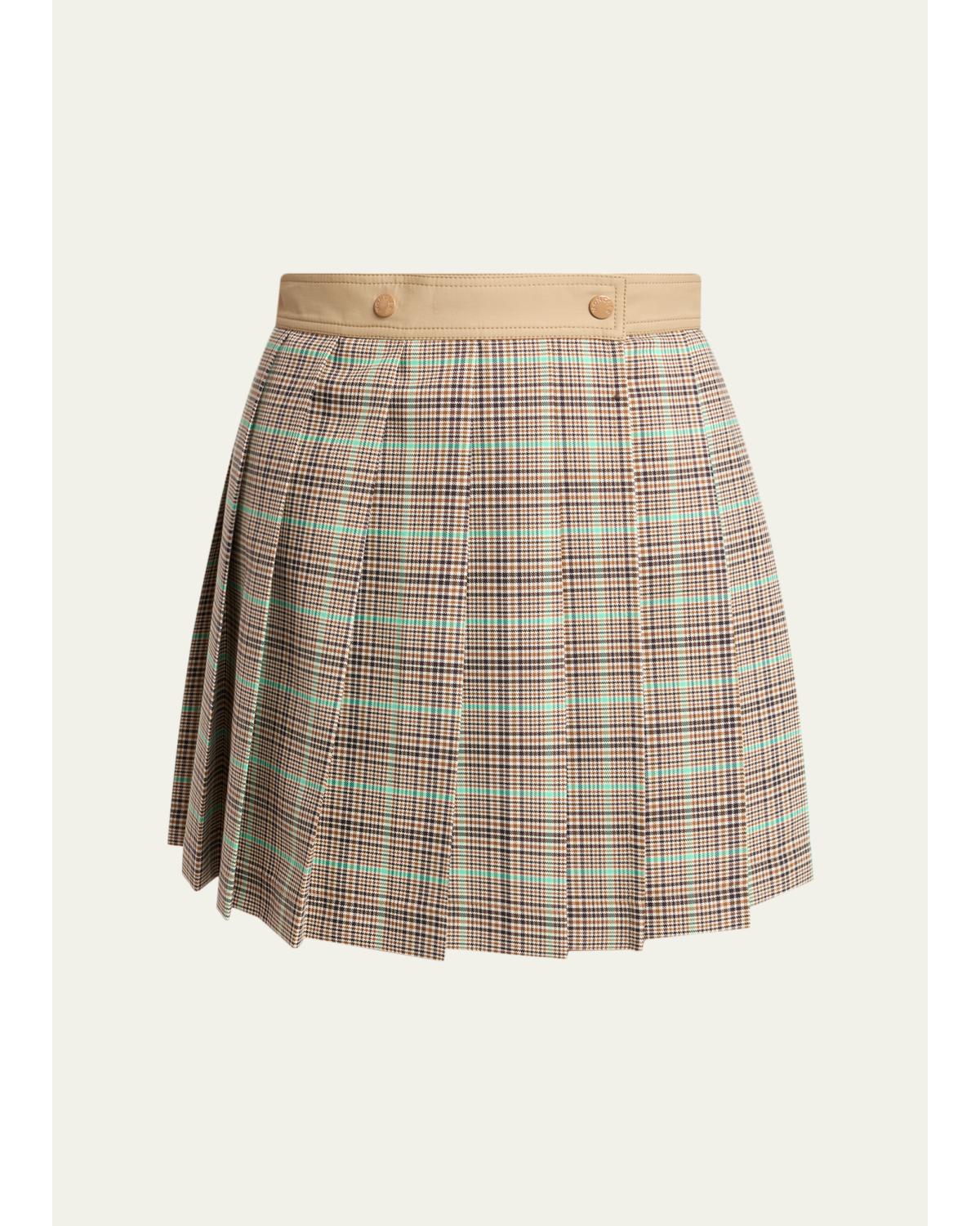 Pleated Plaid Mini