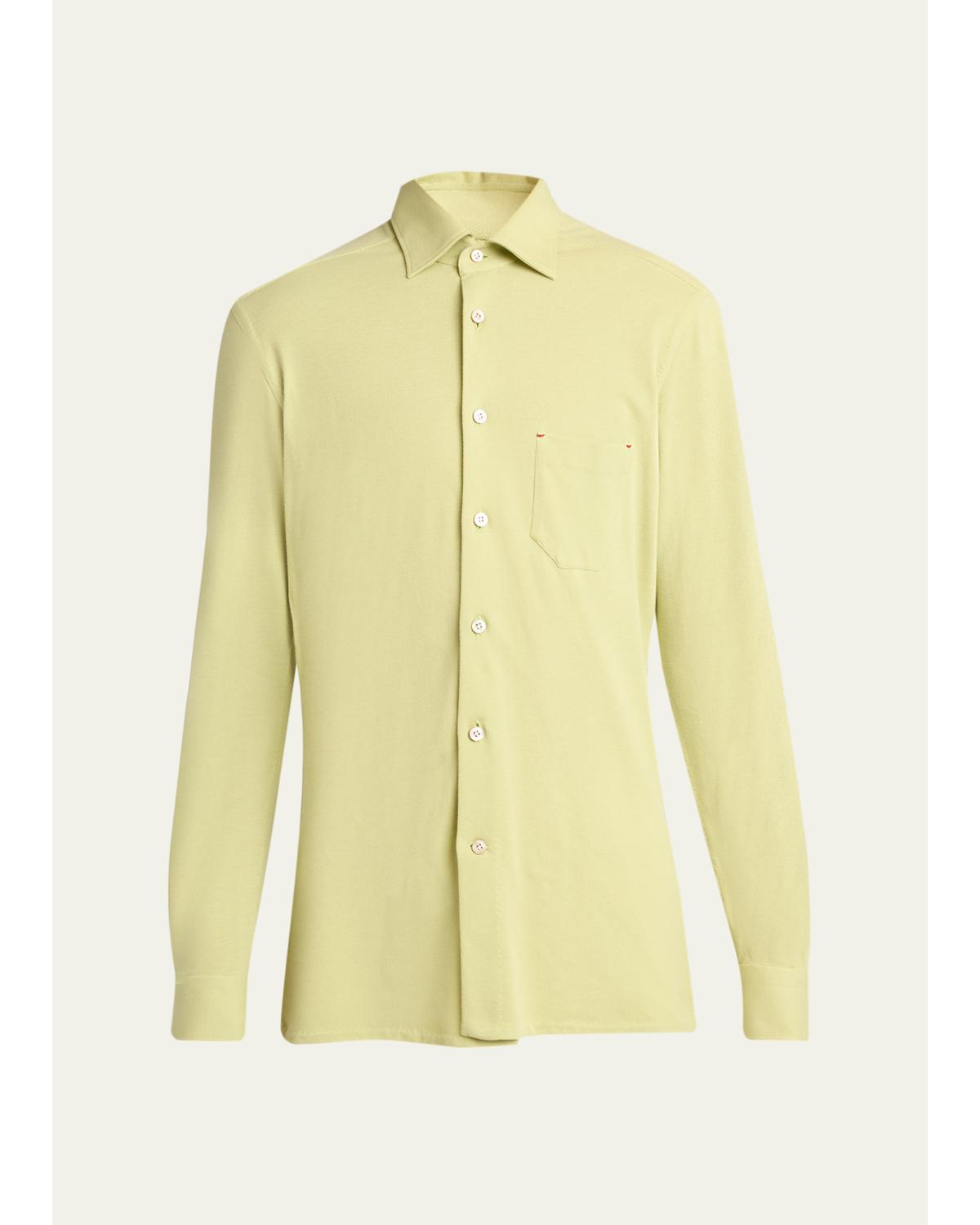 Men'S Pique Button-Down Shirt