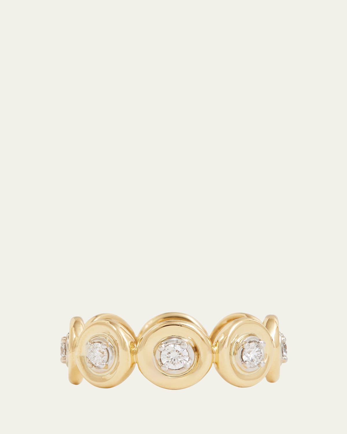 Jamie Wolf 18K Yellow and White Gold Linked Round Diamond Band