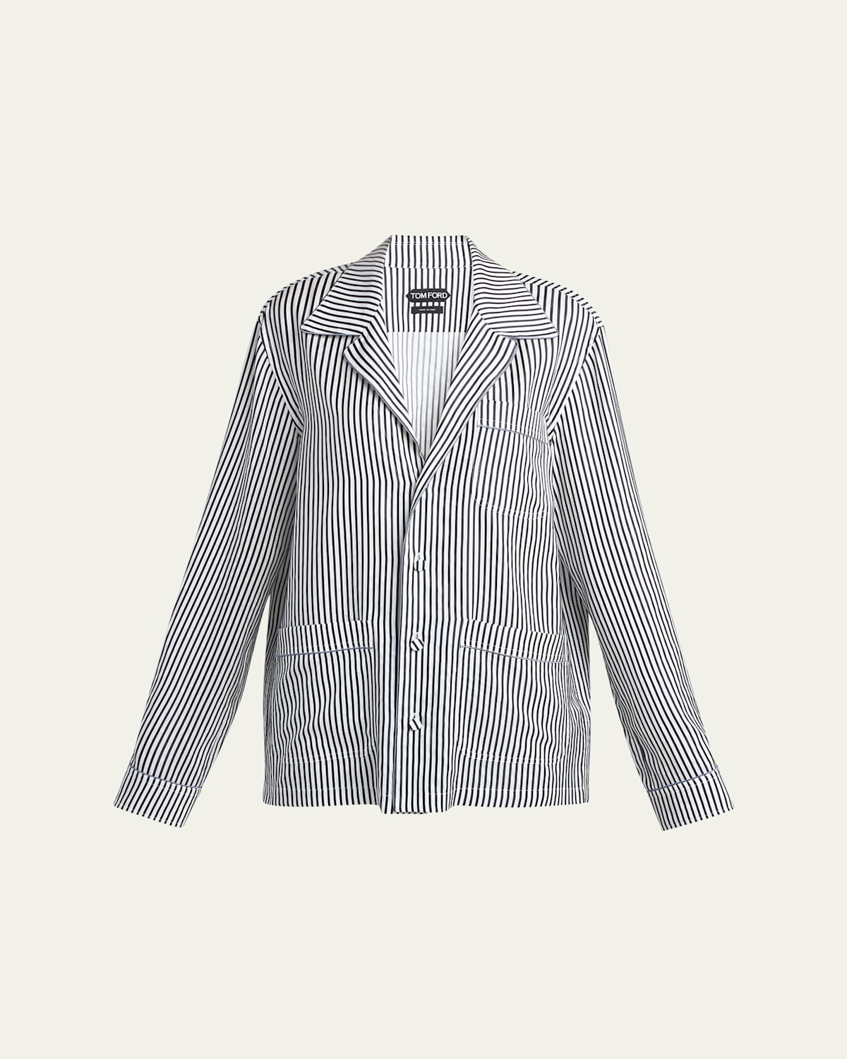 Striped Silk Pajama Shirt