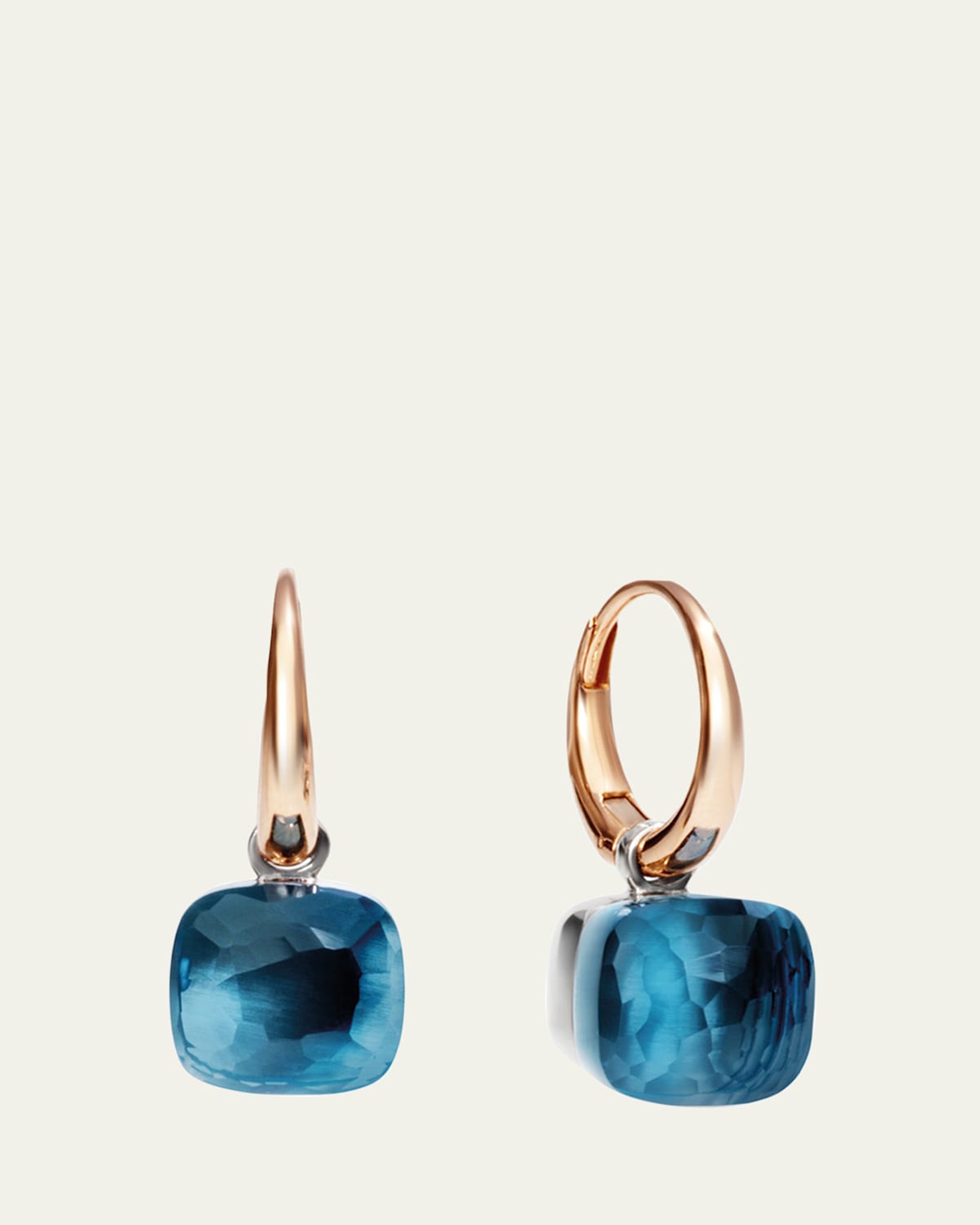 Pomellato Nudo 18K Two-Tone Gold London Blue Topaz Earrings