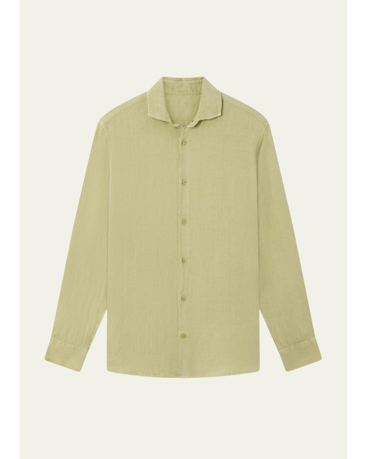 Men'S Antonio Linen Casual Button-Down Shirt