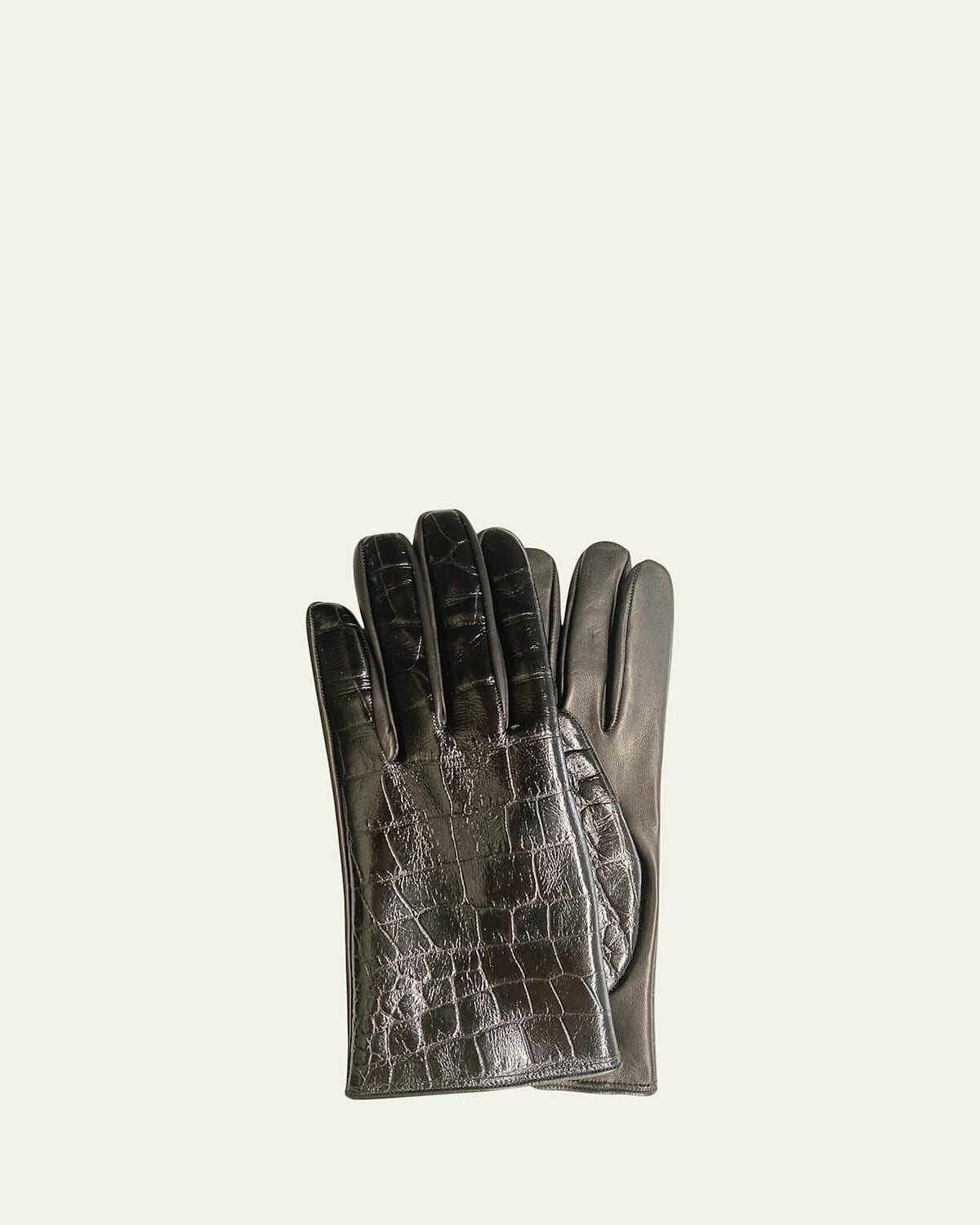 Guanti Giglio Fiorentino Croc-Embossed Nappa Leather Gloves