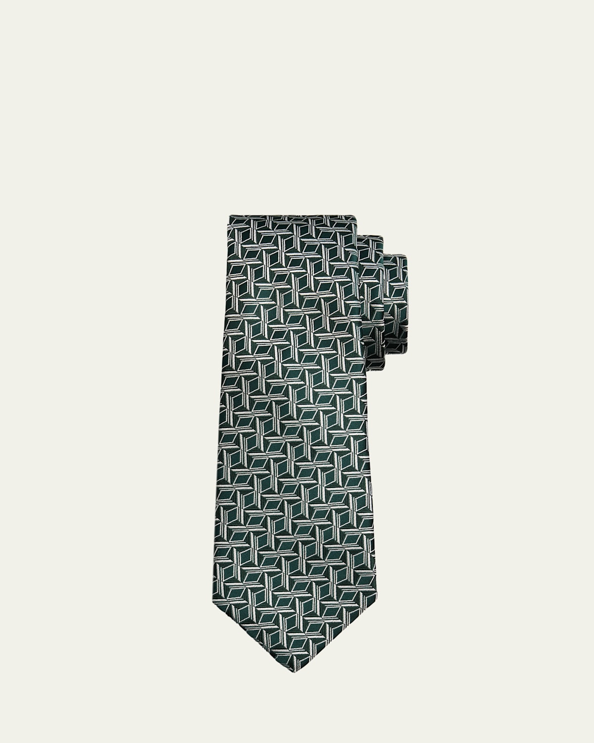 Kiton Men's Abstract Geometric Silk Jacquard 7-Fold Tie