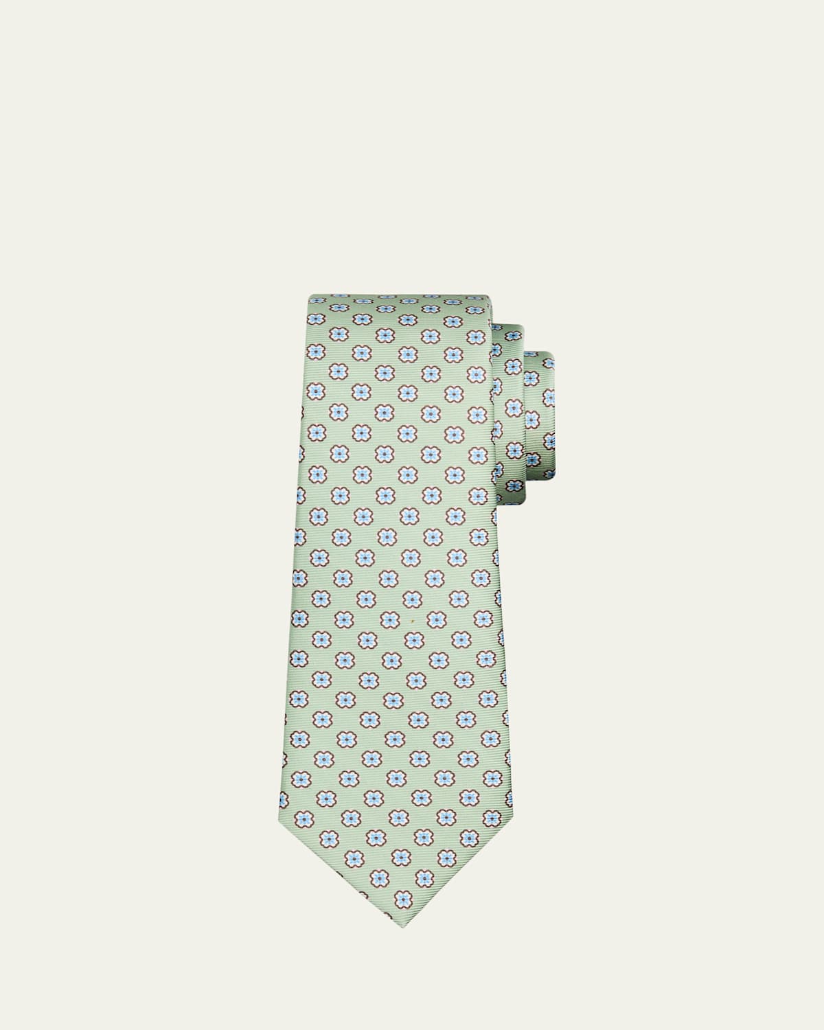 Kiton Men's Floral Medallion Silk 7-Fold Tie