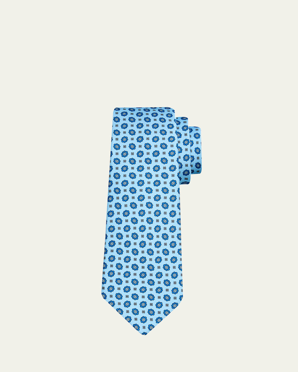 Kiton Men's Small Floral Silk 7-Fold Tie