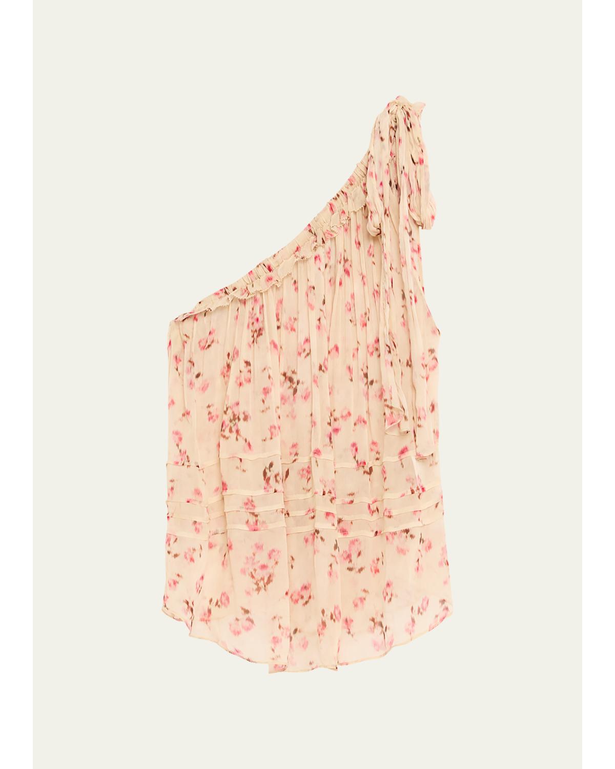 Loeva Floral One-Shoulder Top