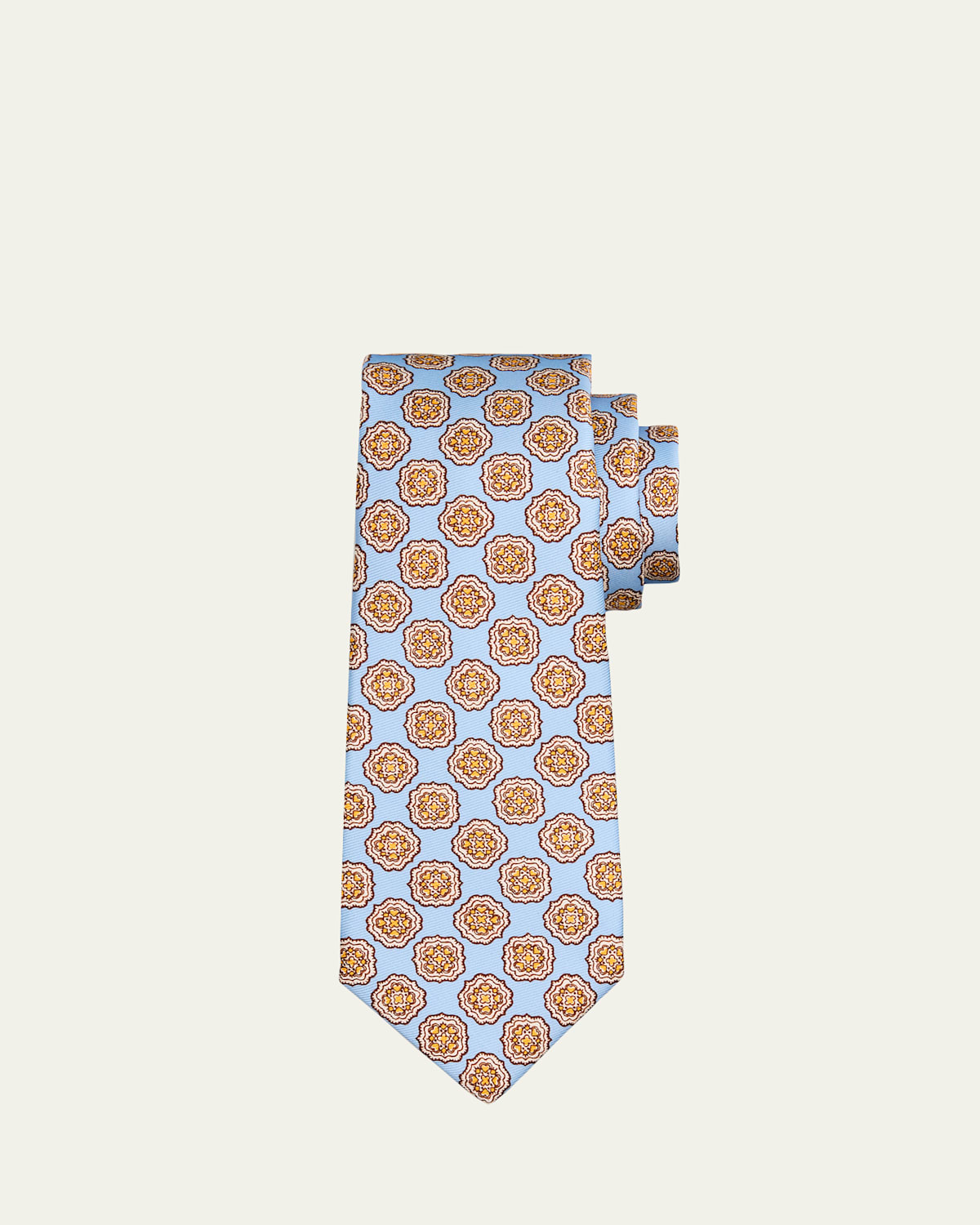 Kiton Men's Medallion Silk 7-Fold Tie