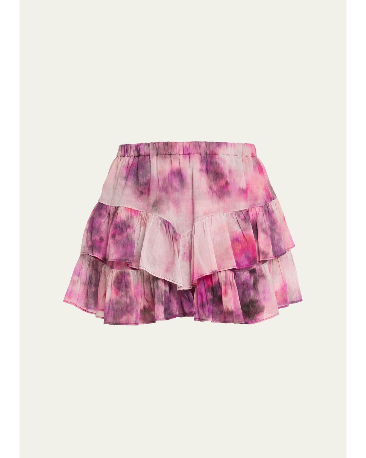 Jocadia Tie-Dye Cotton Ruffle Mini