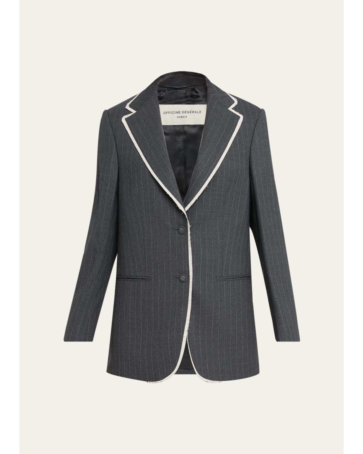 Giovanni Oversized Pinstripe Jacket