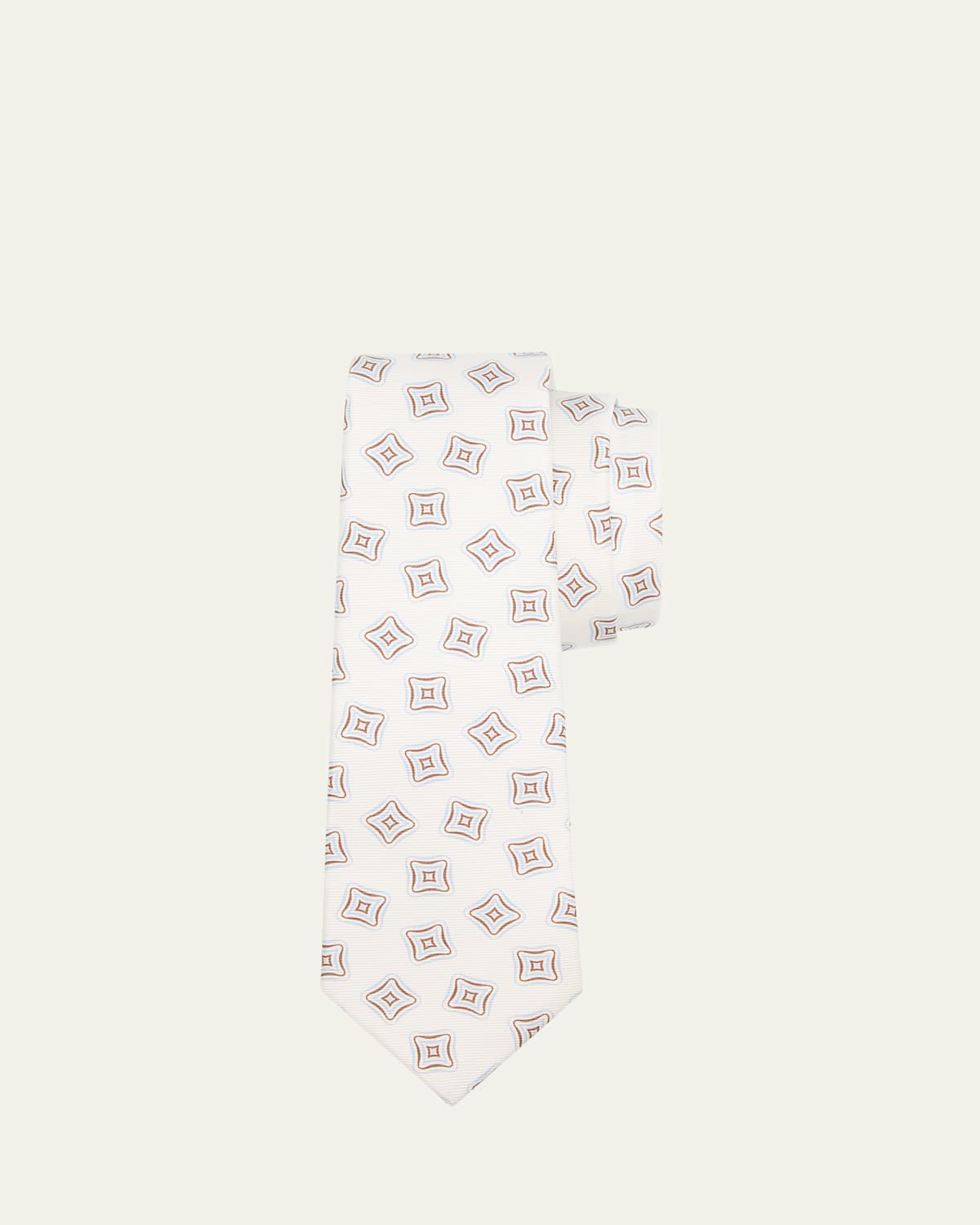 Kiton Men's Geometric Square Silk 7-Fold Tie