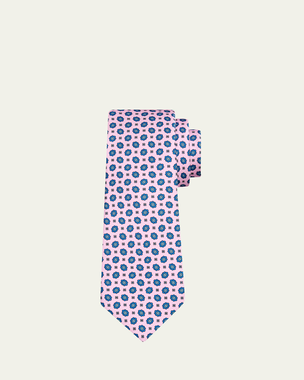 Kiton Men's Floral Geometric Silk 7-Fold Tie
