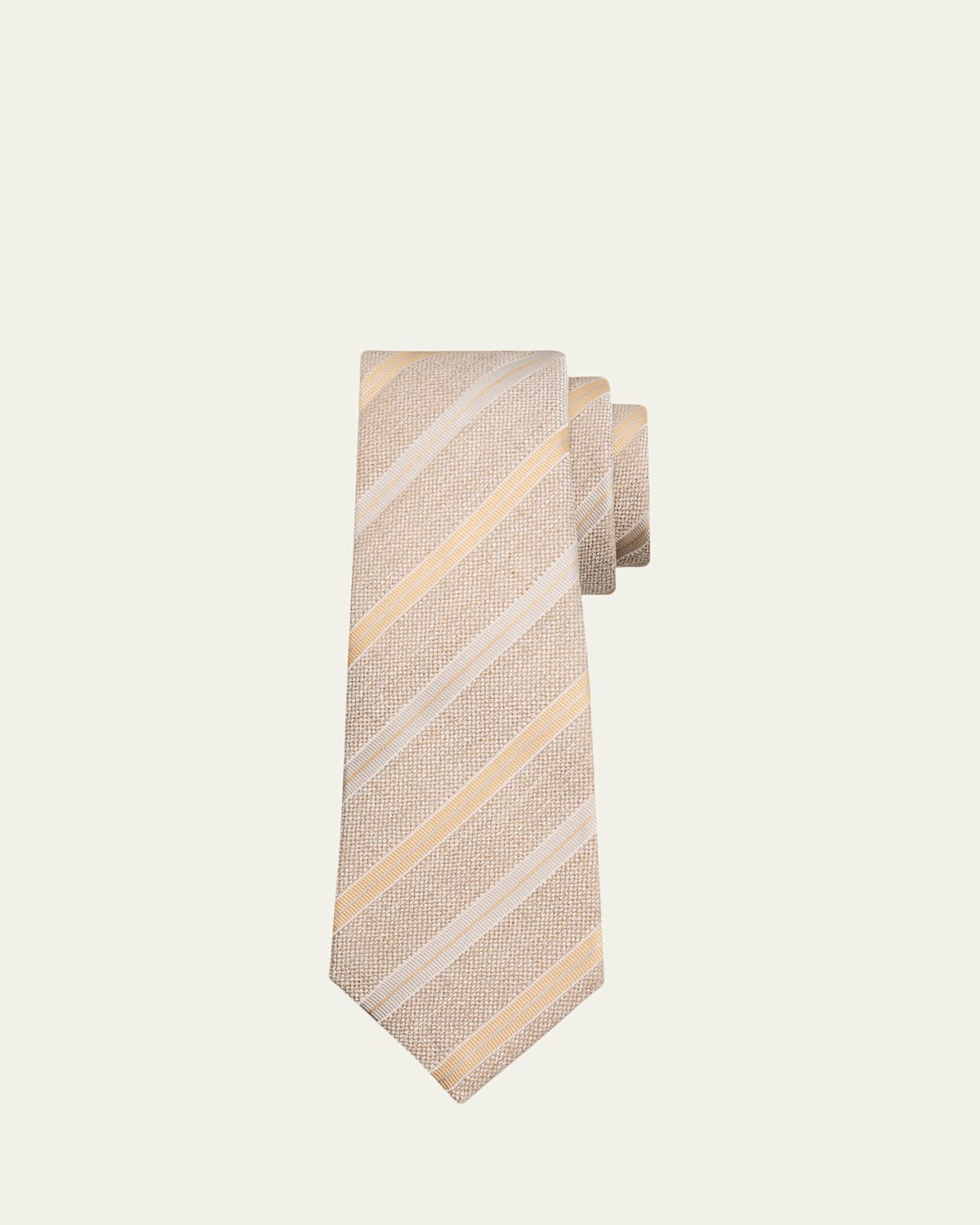 Kiton Men's Stripe Jacquard Silk 7-Fold Tie