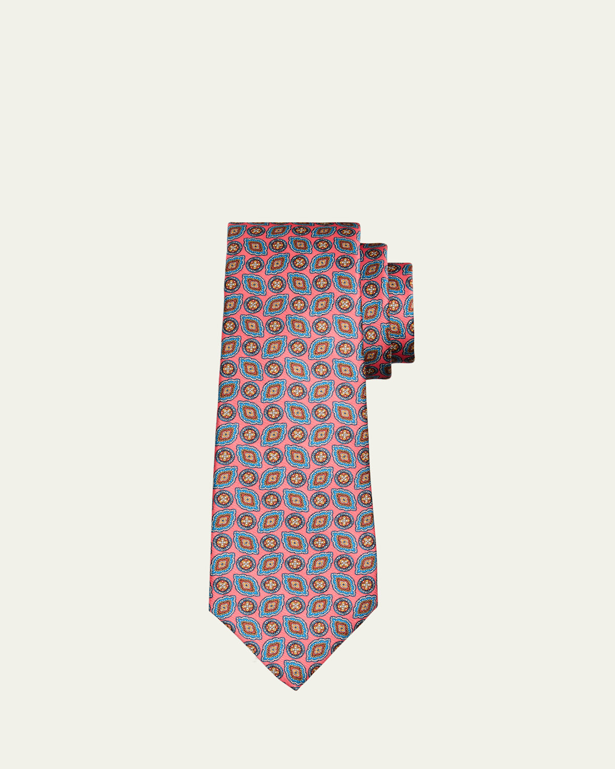 Kiton Men's Intricate Medallion Silk Tie