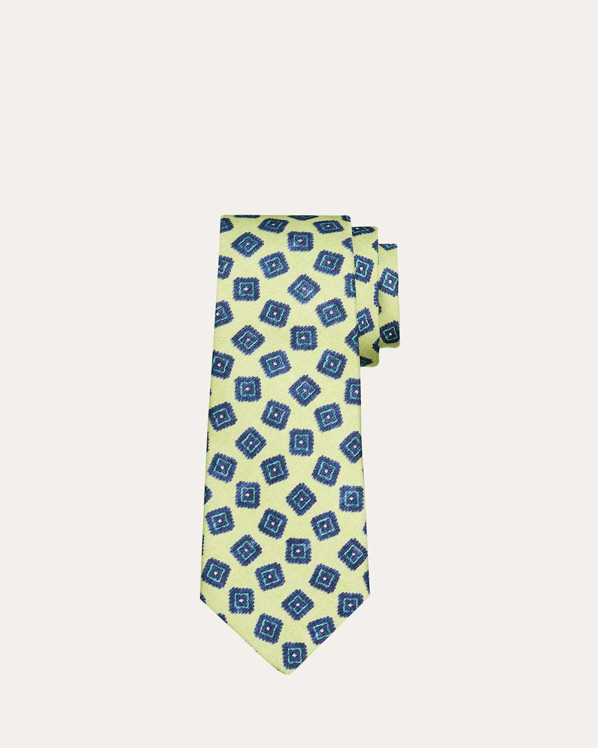 Kiton Men's Square Medallion Silk Tie
