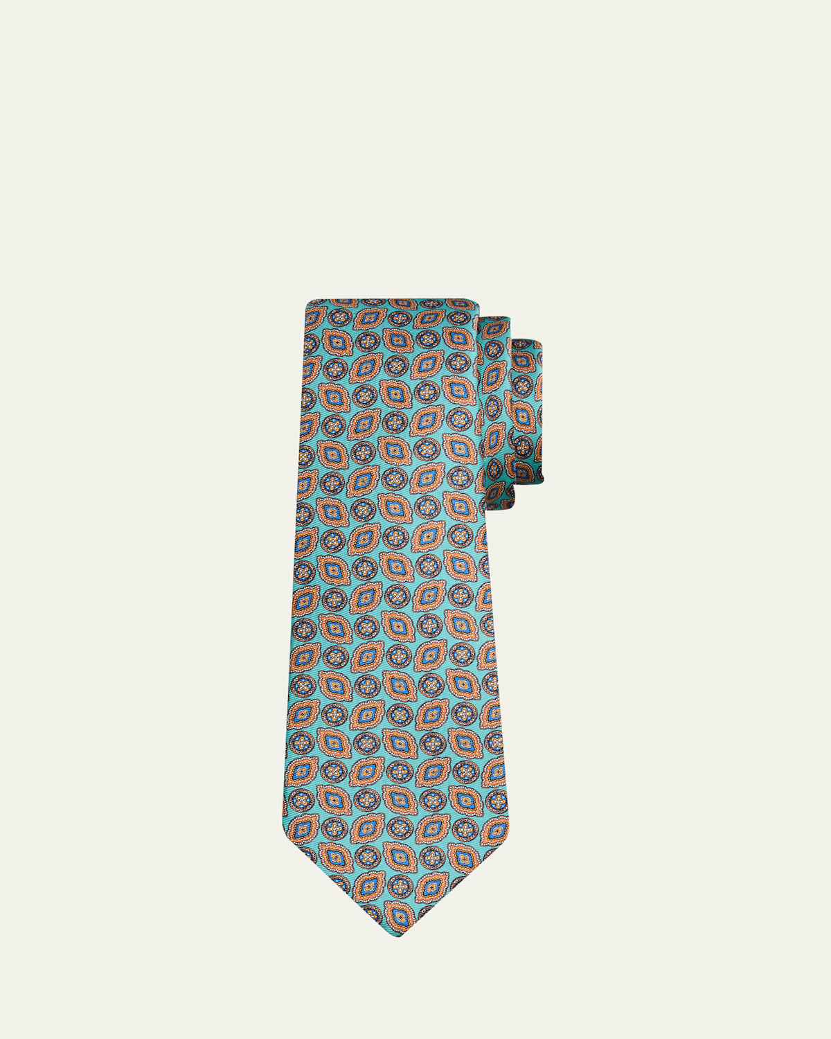 Kiton Men's Medallion Silk 7-Fold Tie
