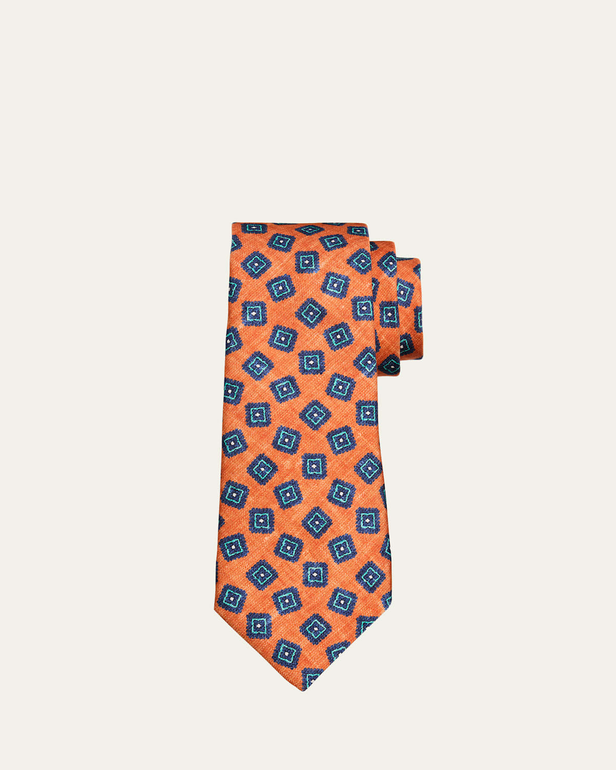 Kiton Men's Square Medallion Silk Tie