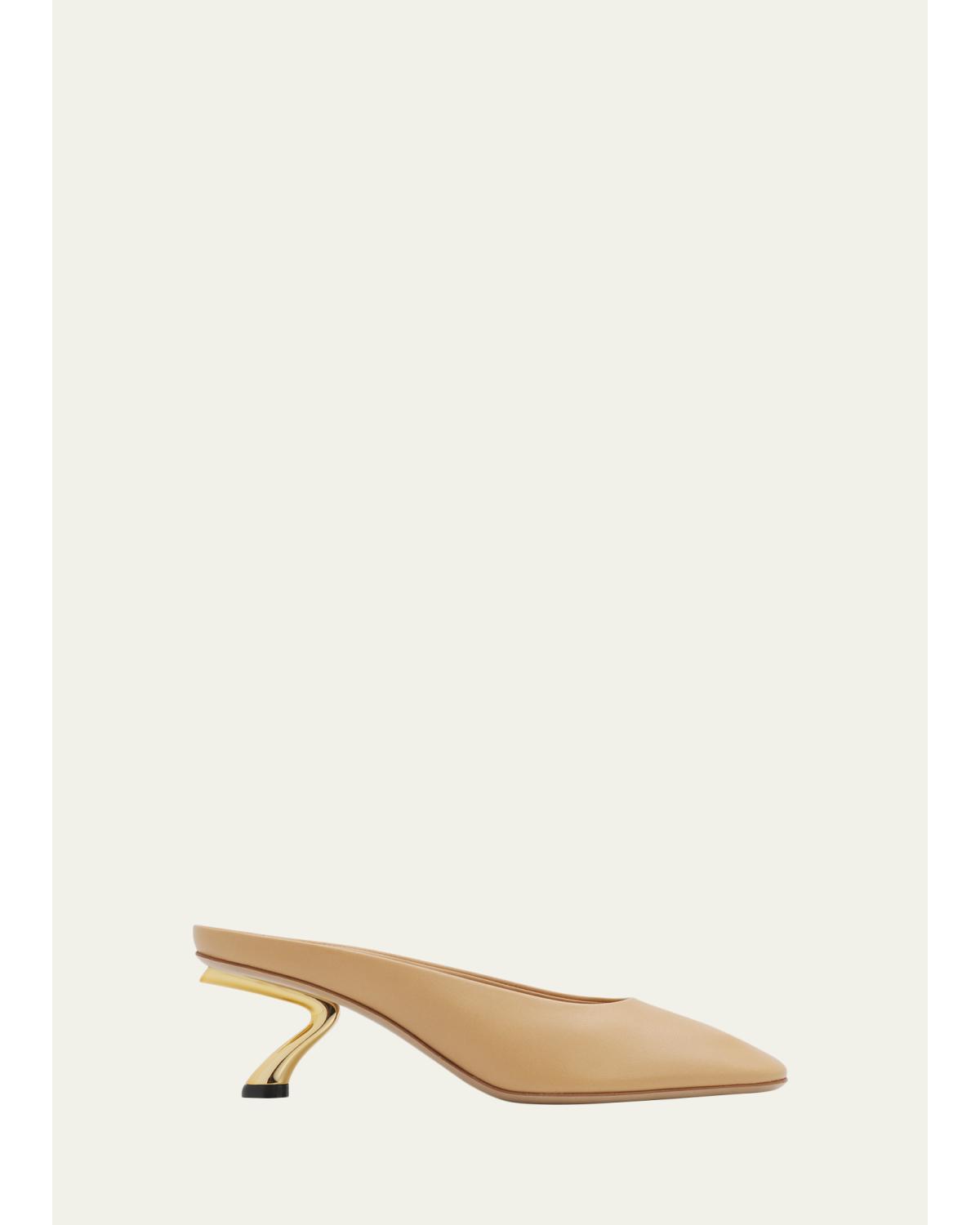 55Mm Safi Leather S-Shaped Heel