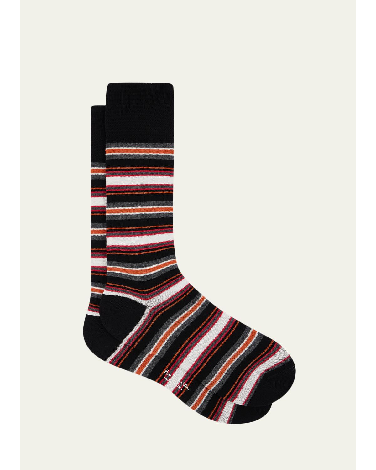 Men'S Mixed Stripe Crew Socks