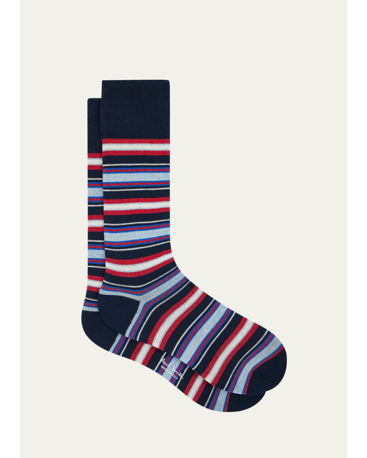Men'S Mixed Stripe Crew Socks