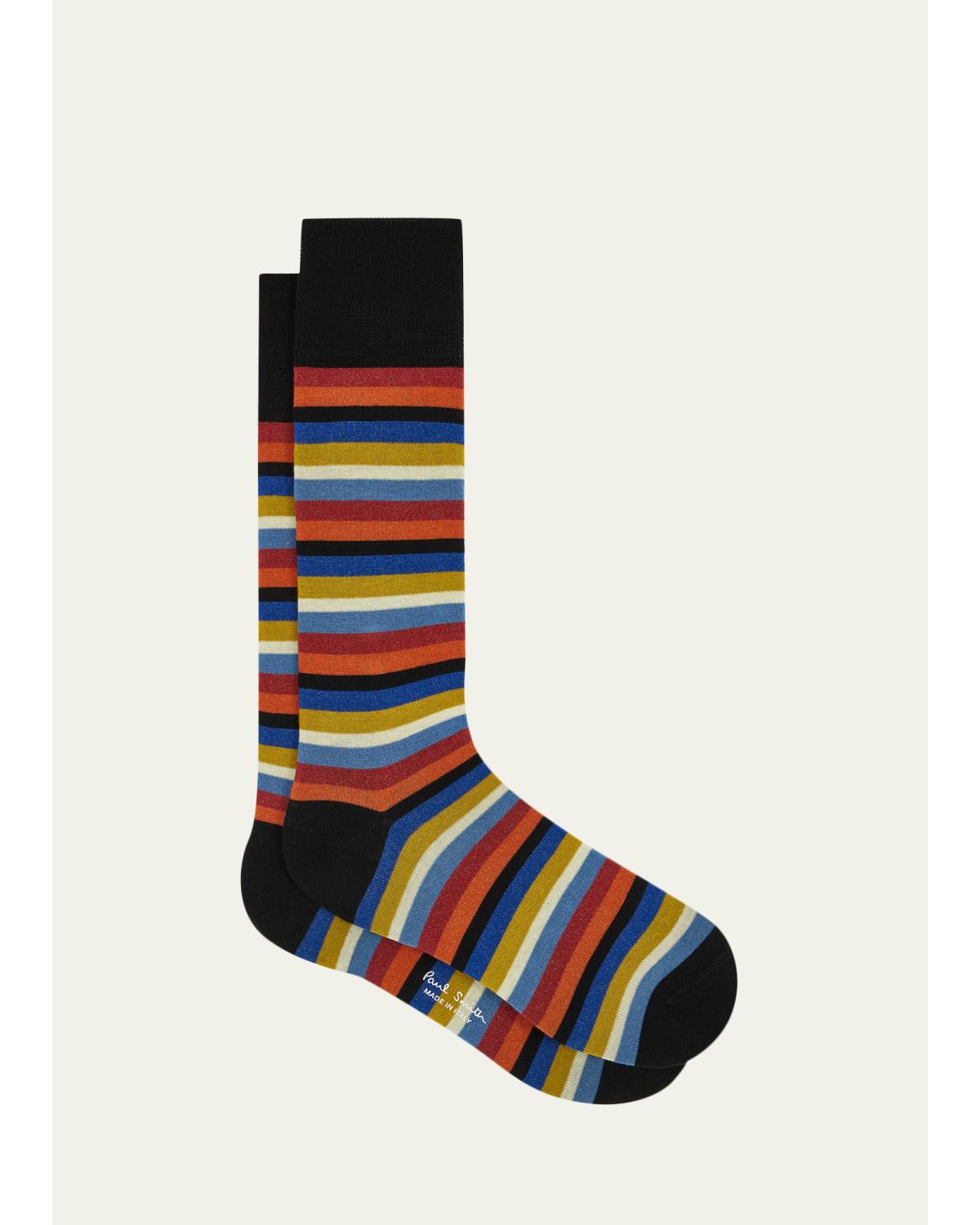 Men'S Colorblock Stripe Crew Socks