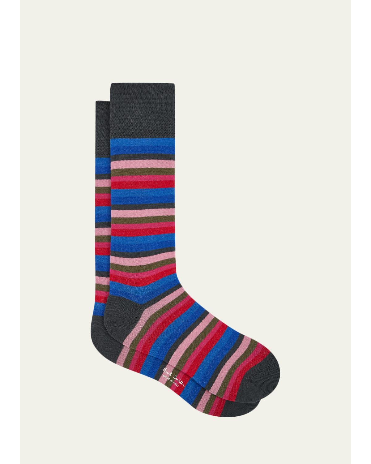 Men'S Colorblock Stripe Crew Socks