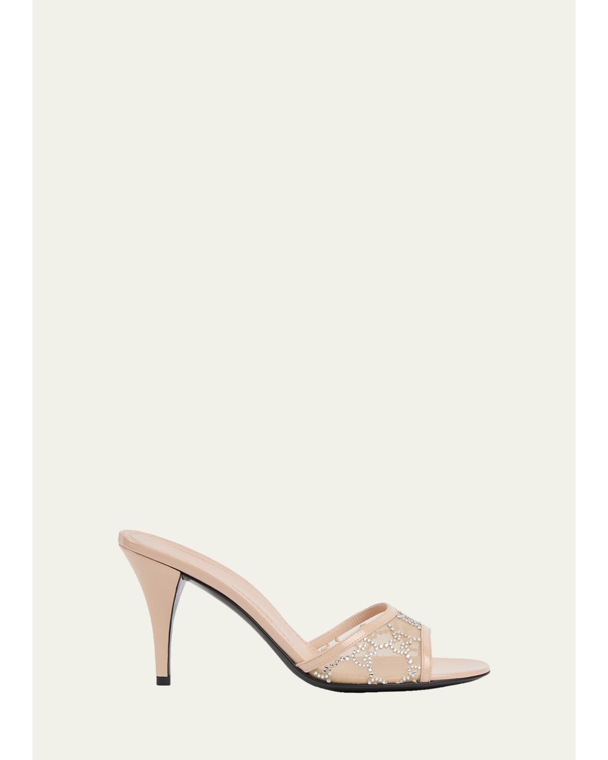 Erin Jeweled Leather Stiletto Sandals