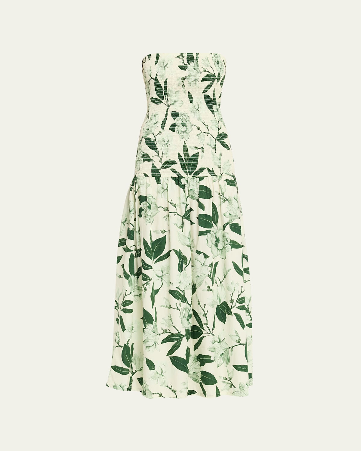 Verandah Smocked Summer Maxi Dress In Green