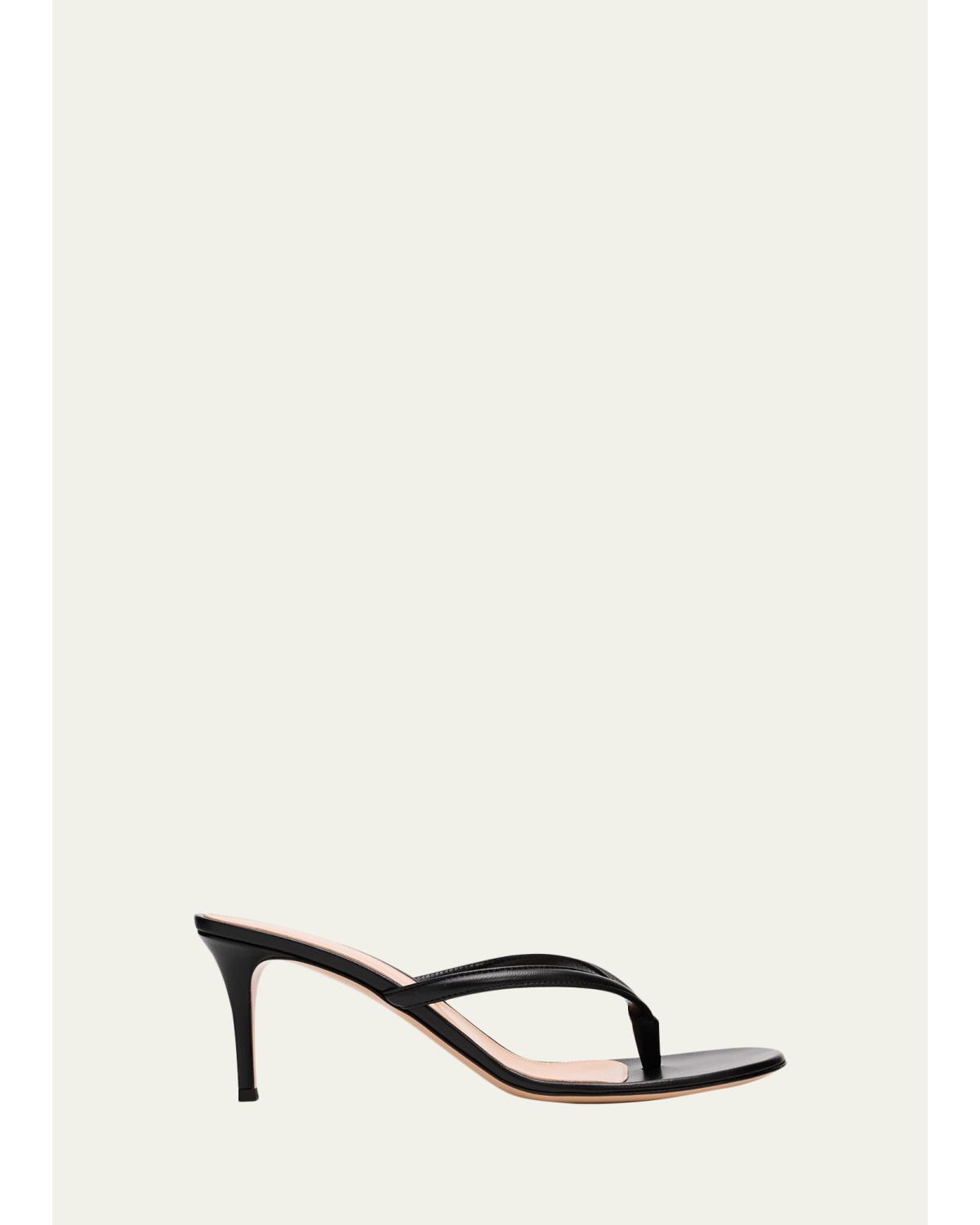 70mm Nappa Leather Thong Sandals