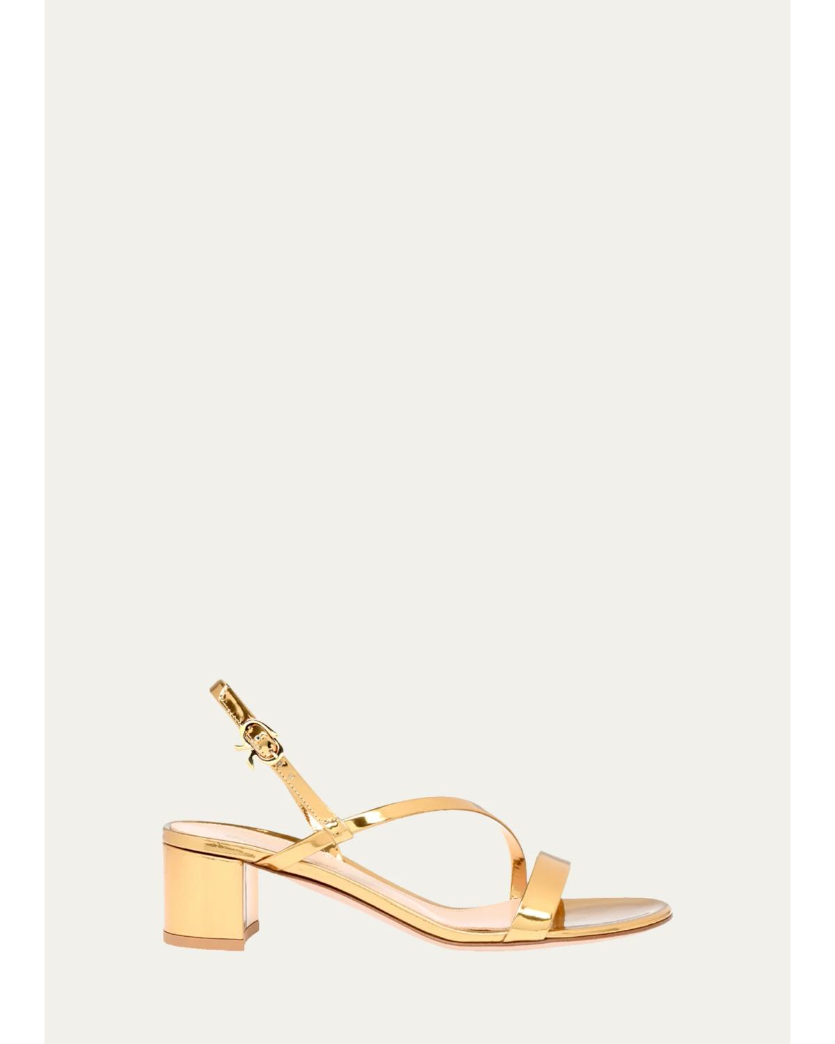 45mm Betsy Metallic Leather Sandals