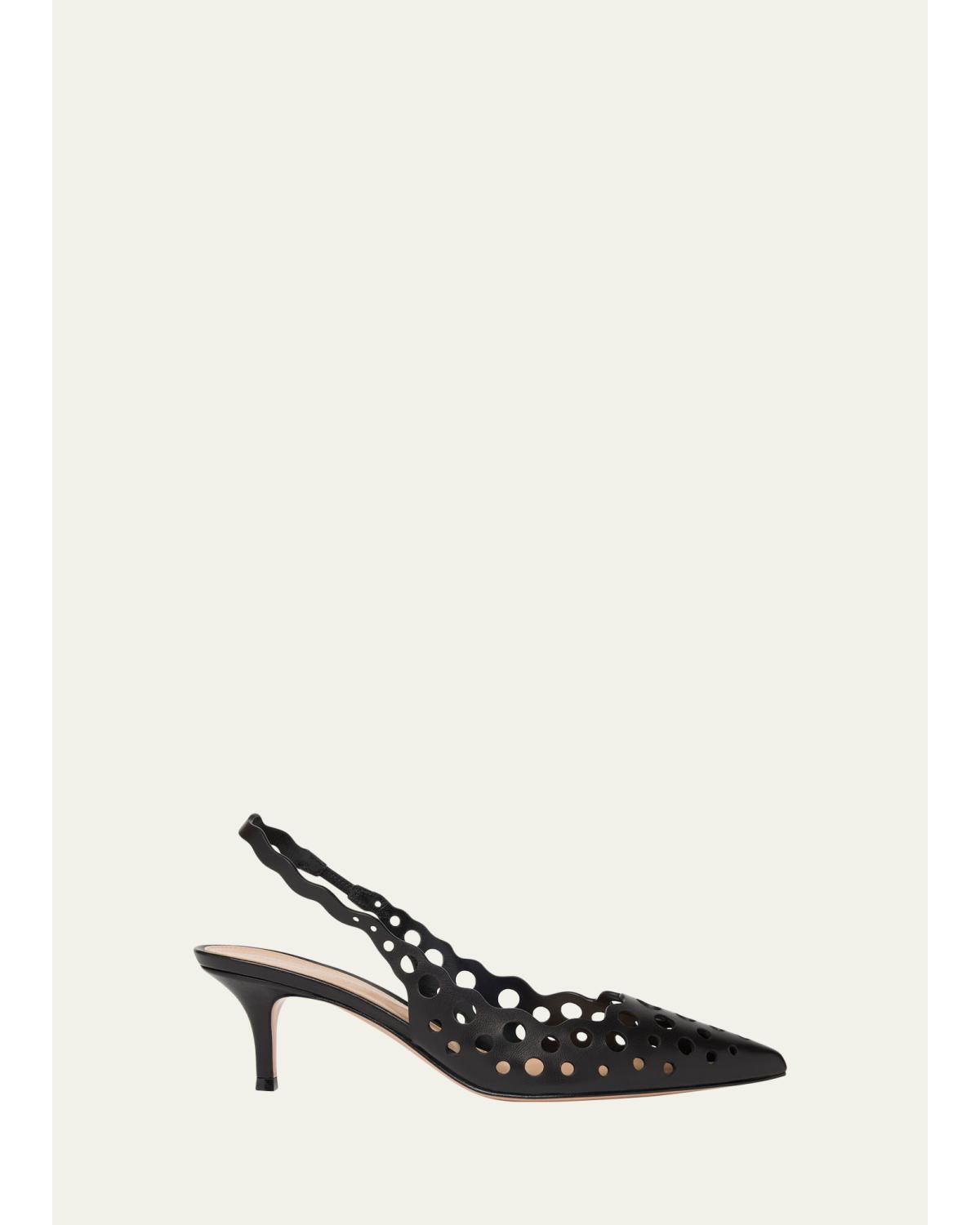 55Mm Perforated Nappa Slingback