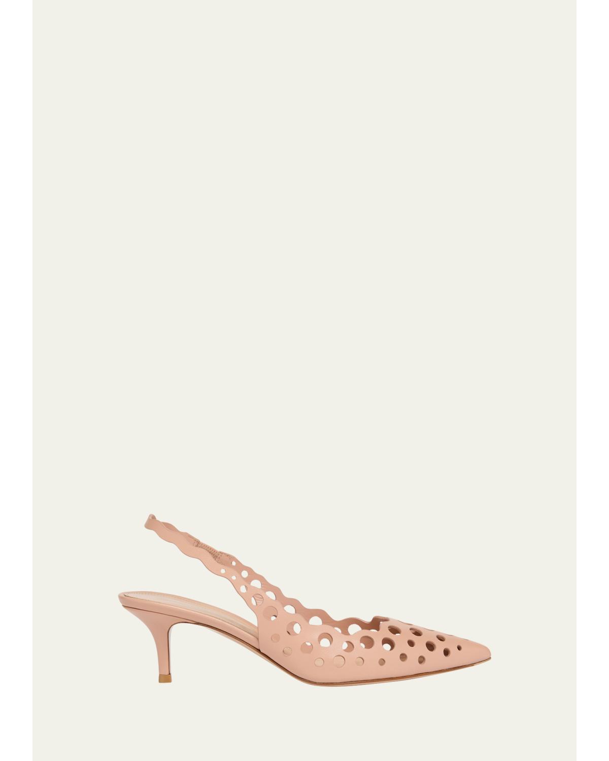 55Mm Perforated Nappa Slingback