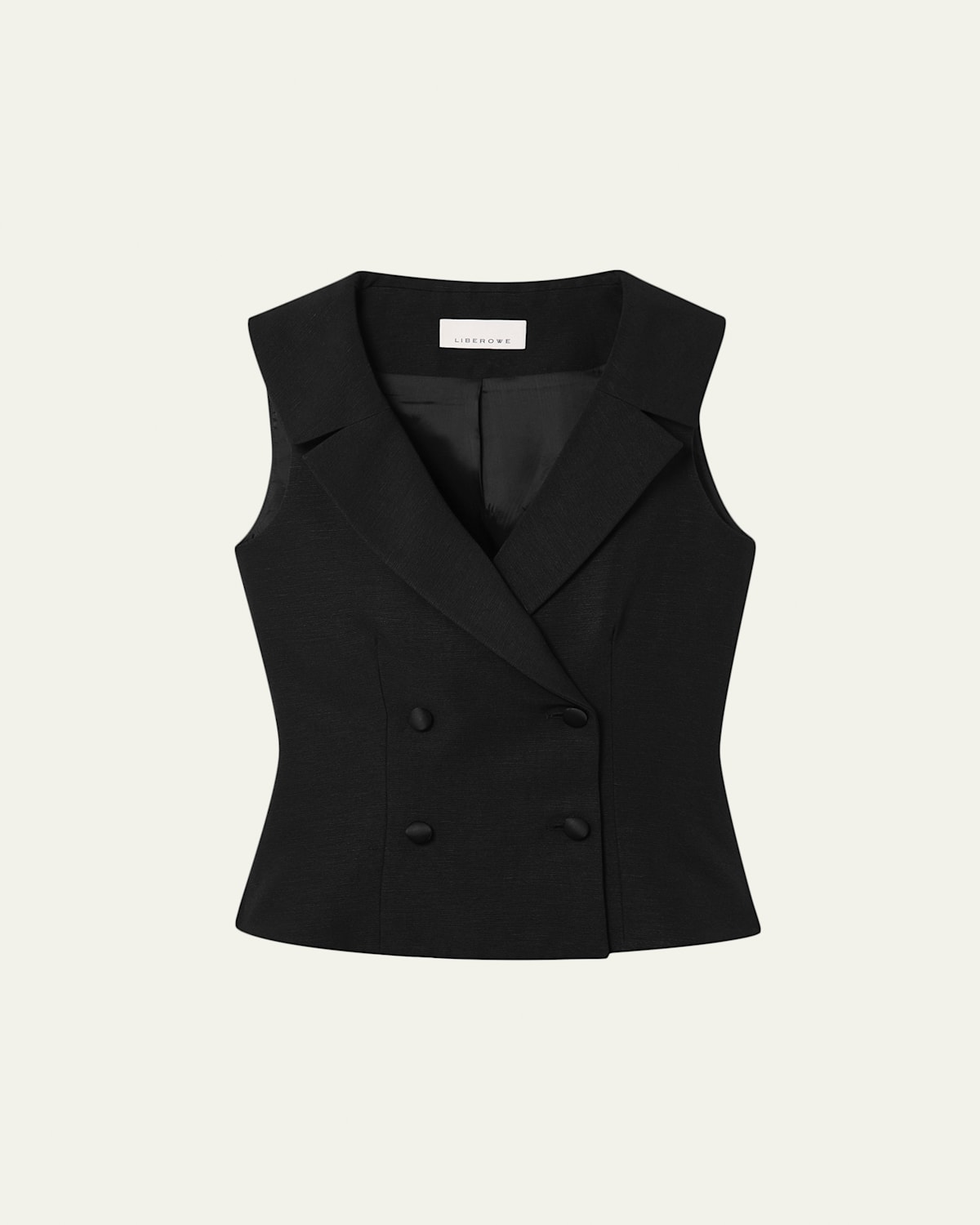Liberowe Blair Double-Breasted Sleeveless Blazer Top