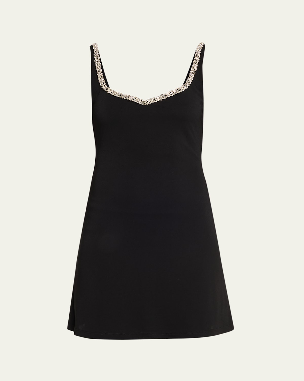 Alice And Olivia Eve Embellished Trim Sweetheart Dress In Black
