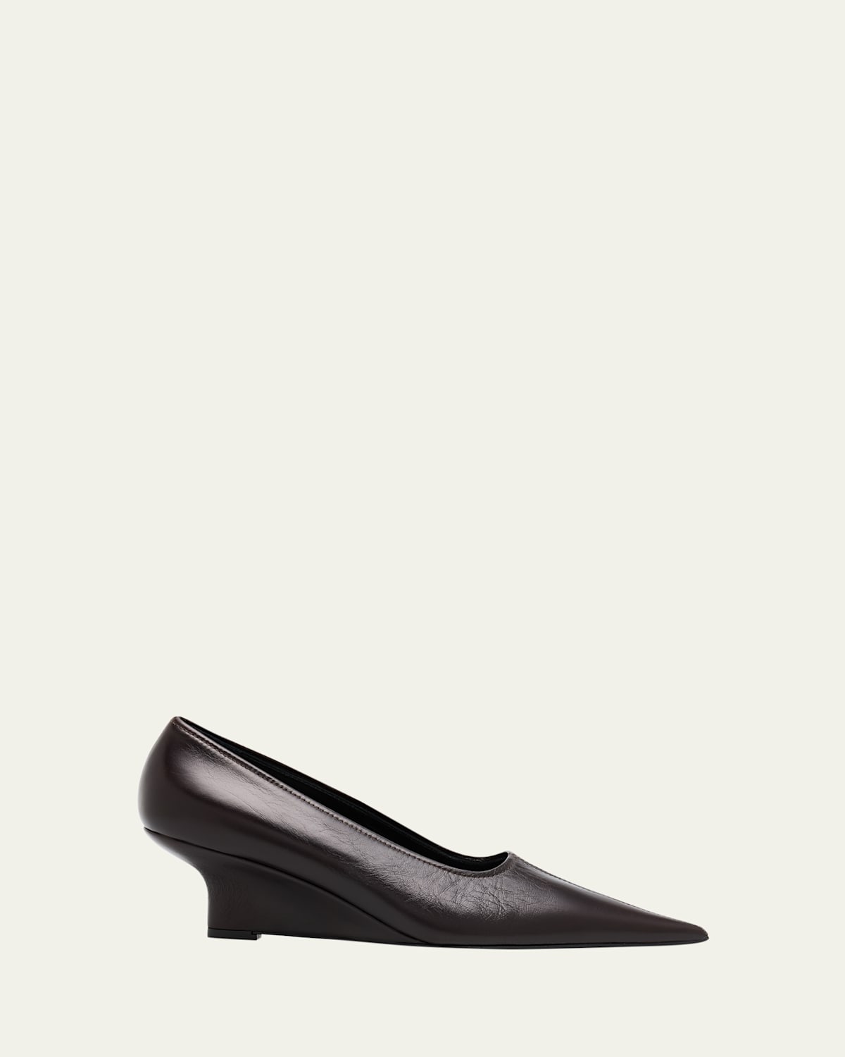 Totême Sharp Naplak Leather Wedges In Brown