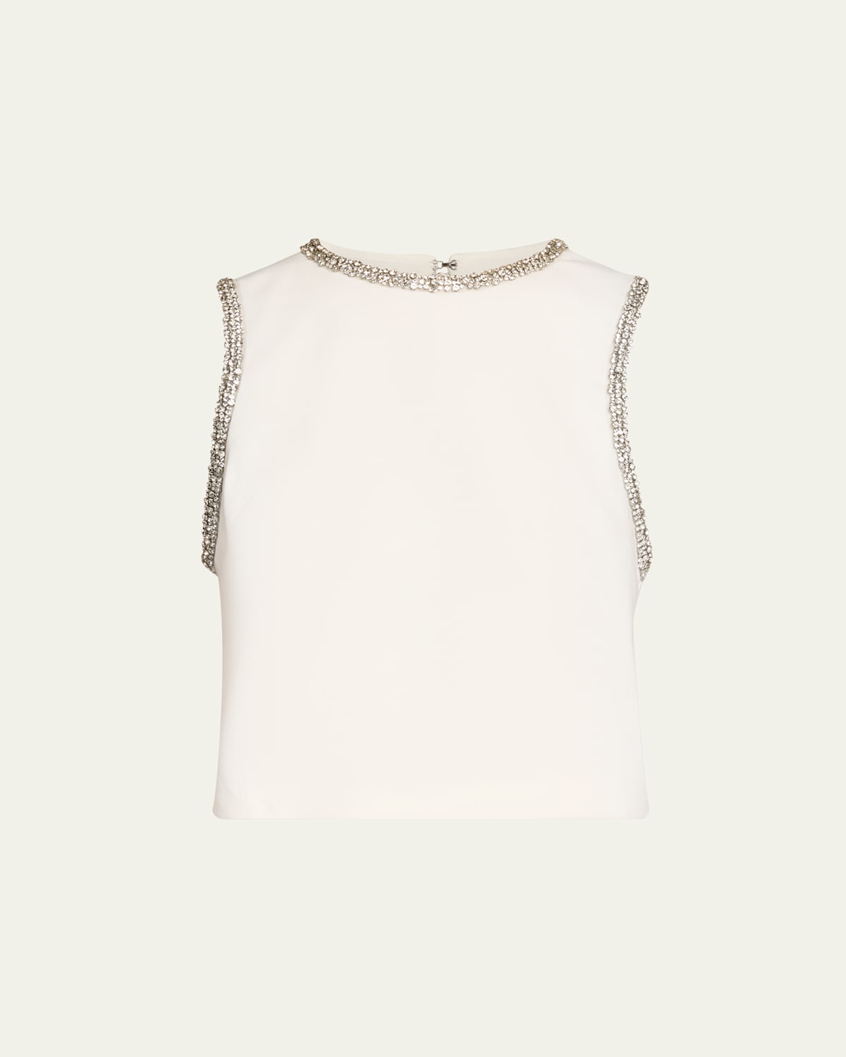 Alice And Olivia Amal Embellished Satin Top In White