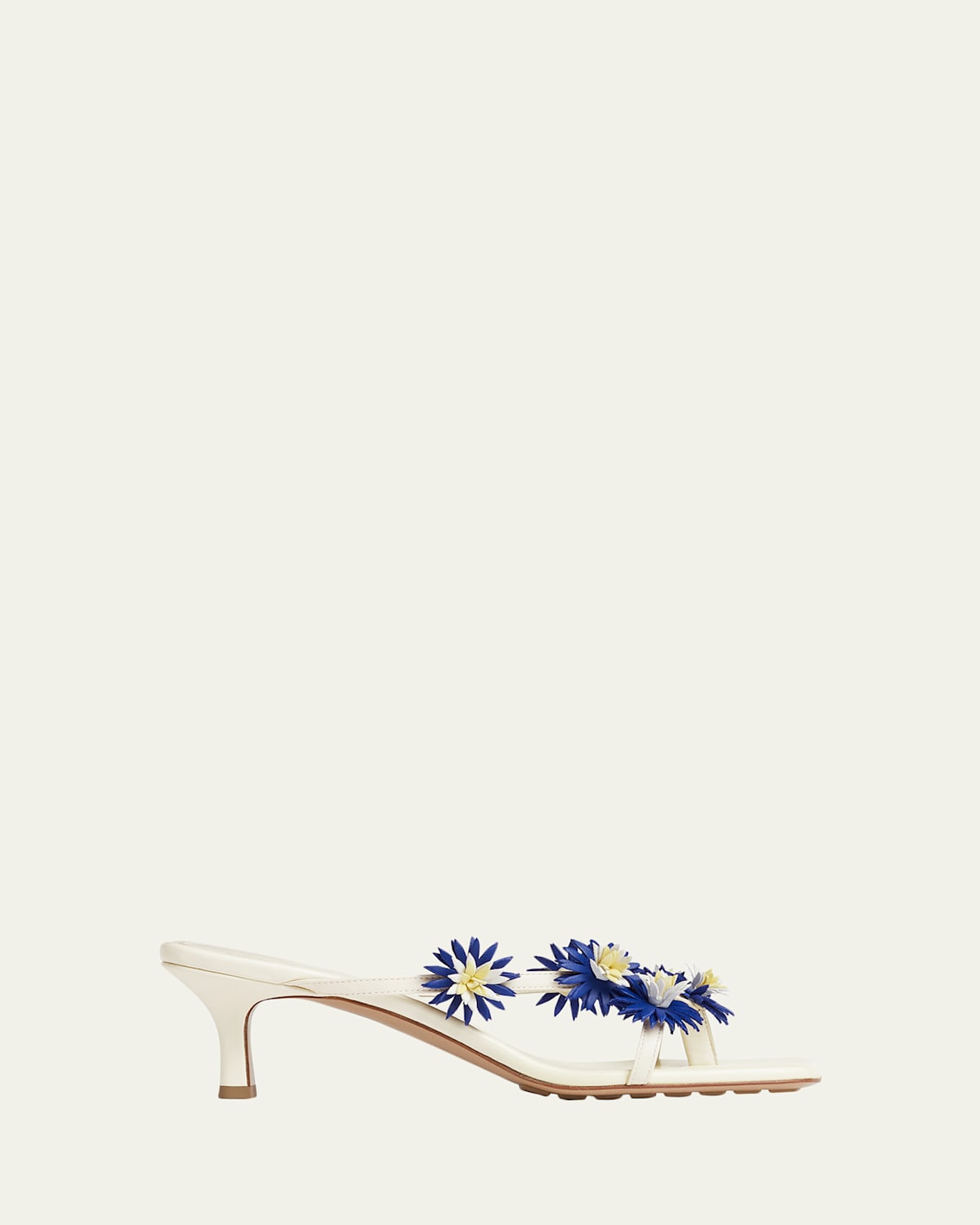 Bottega Veneta Riva Floral Leather Kitten-Heel Sandals