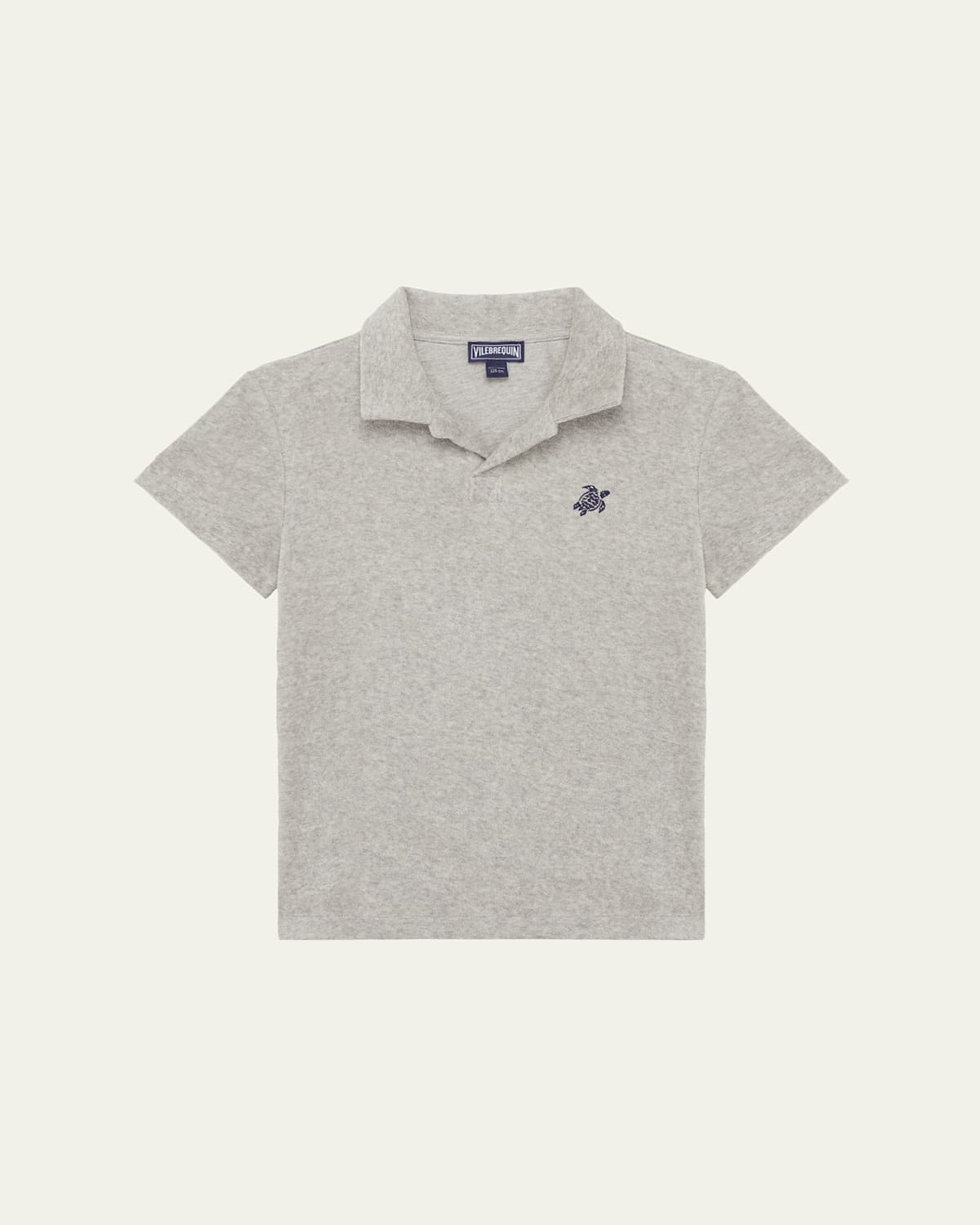 Boy's Turtle Embroidery Cotton Terry Polo Shirt, Size 2-14