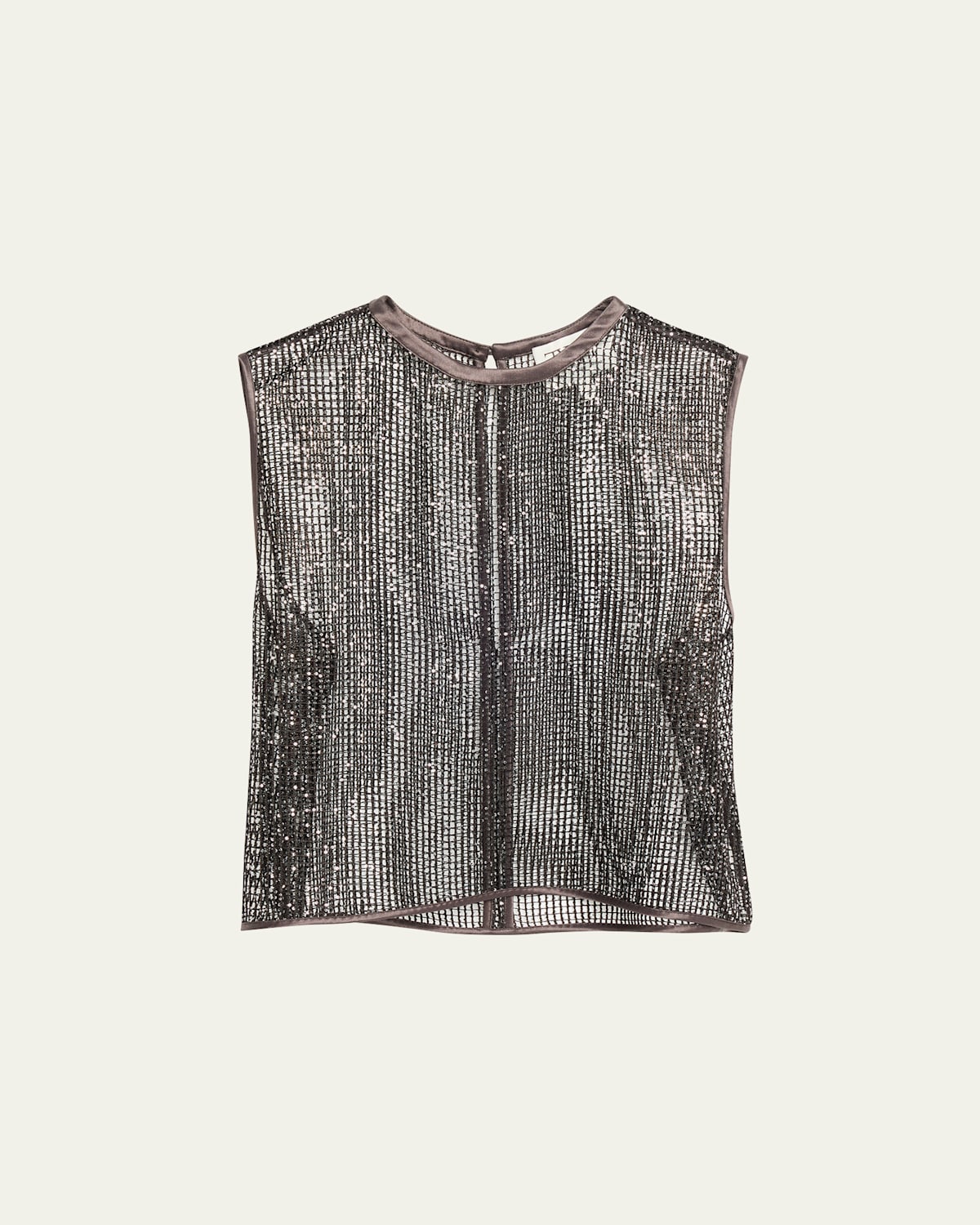 Twp Short Muscle Tank In Mini Sequin Netting In Brown