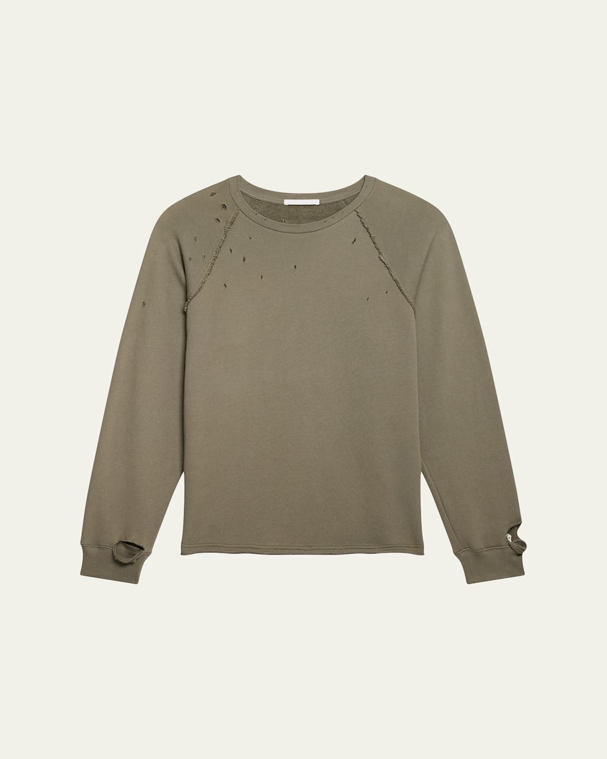 Helmut Lang Men's Destroyed Cotton Crewneck Sweatshirt In Gray