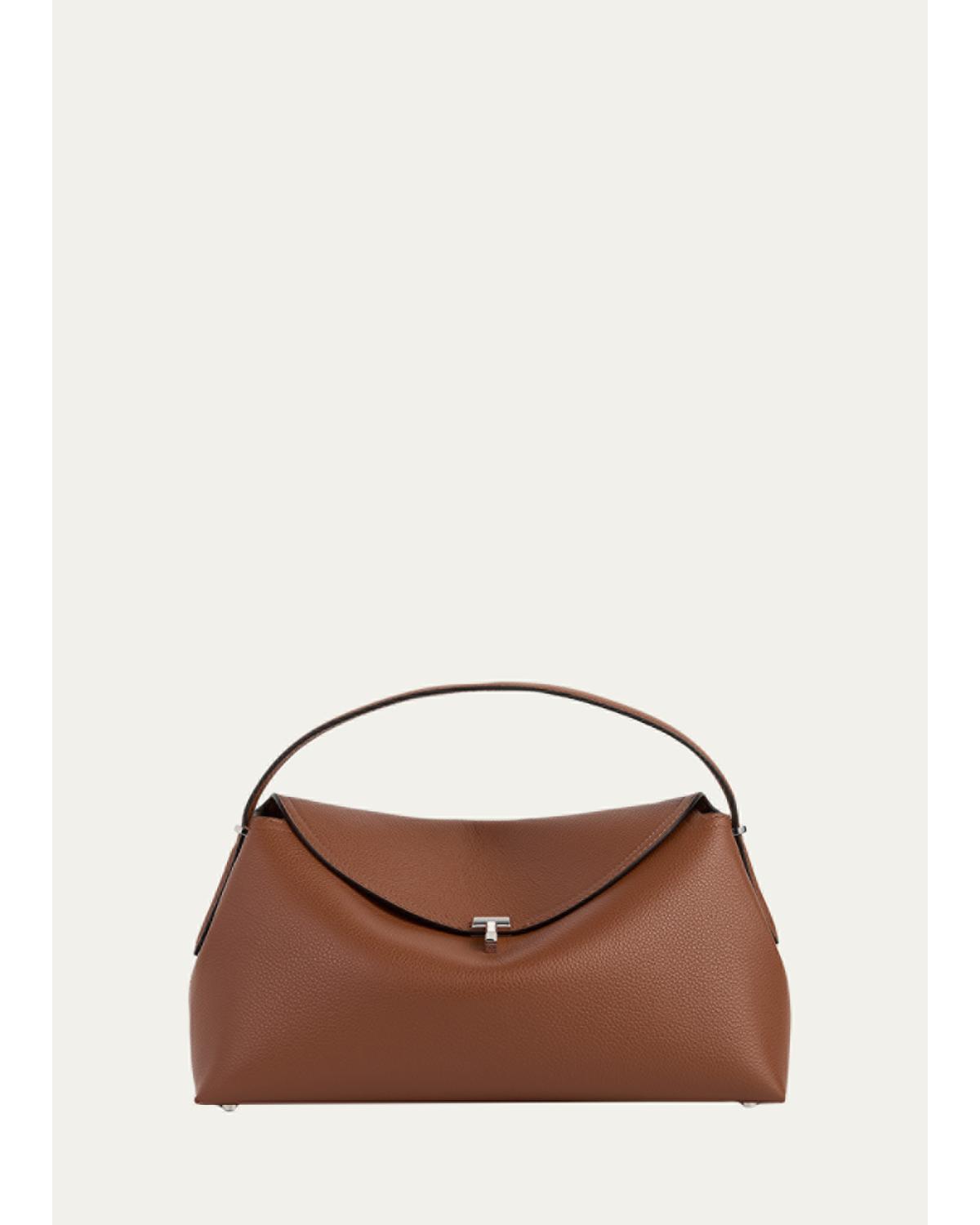 T-Lock Grain Leather Top-Handle Bag